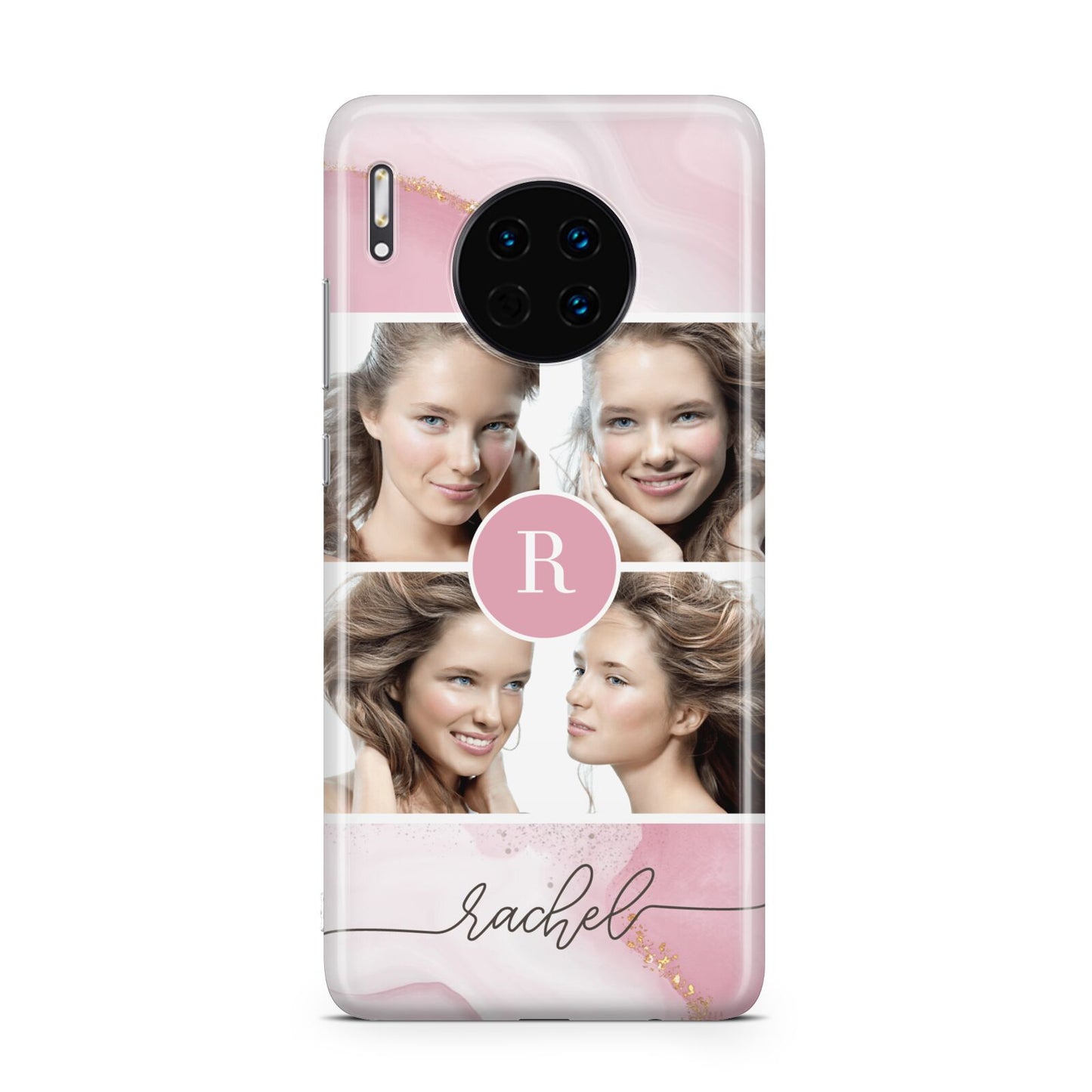 Pink Marble Personalised Photo Huawei Mate 30