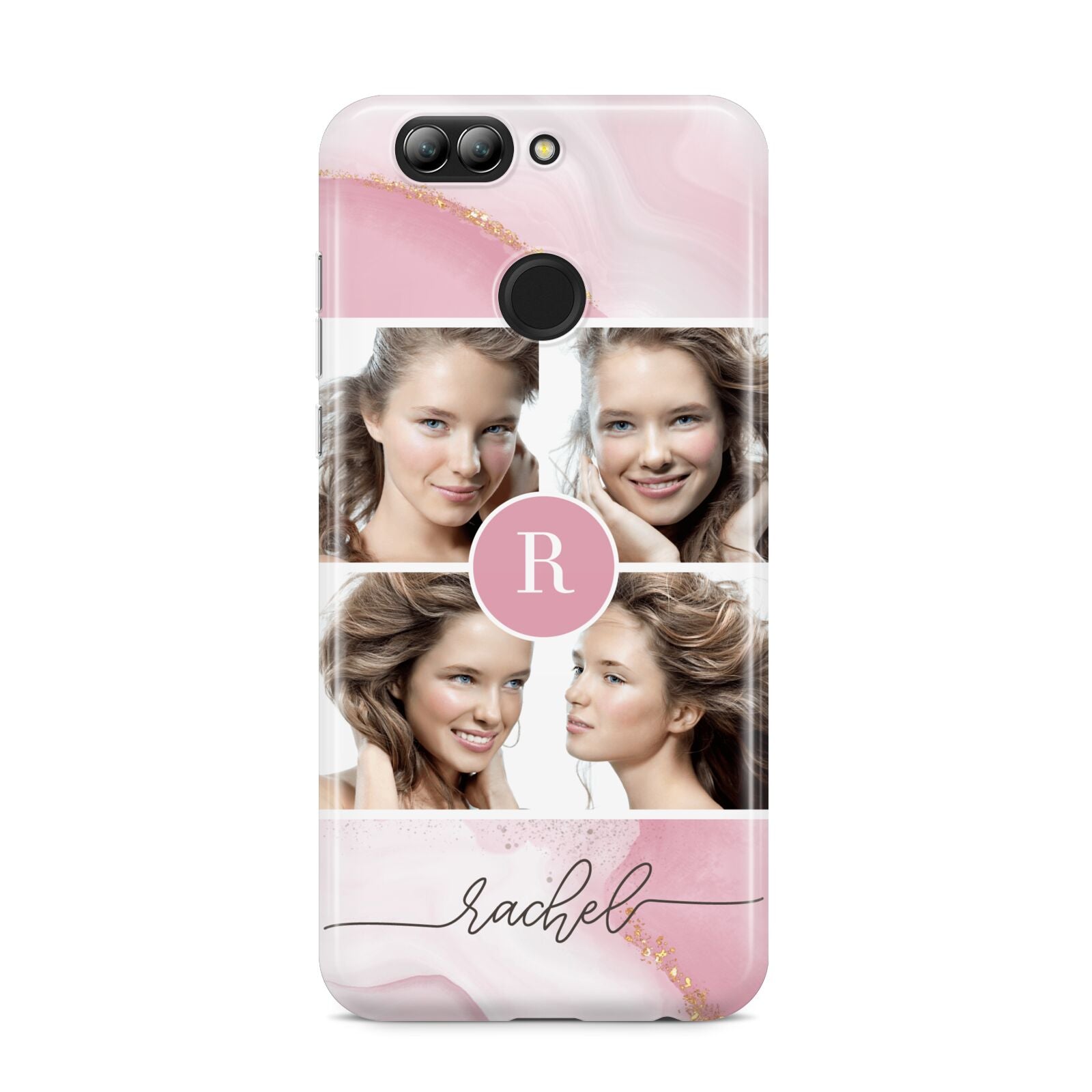 Pink Marble Personalised Photo Huawei Nova 2s Phone Case