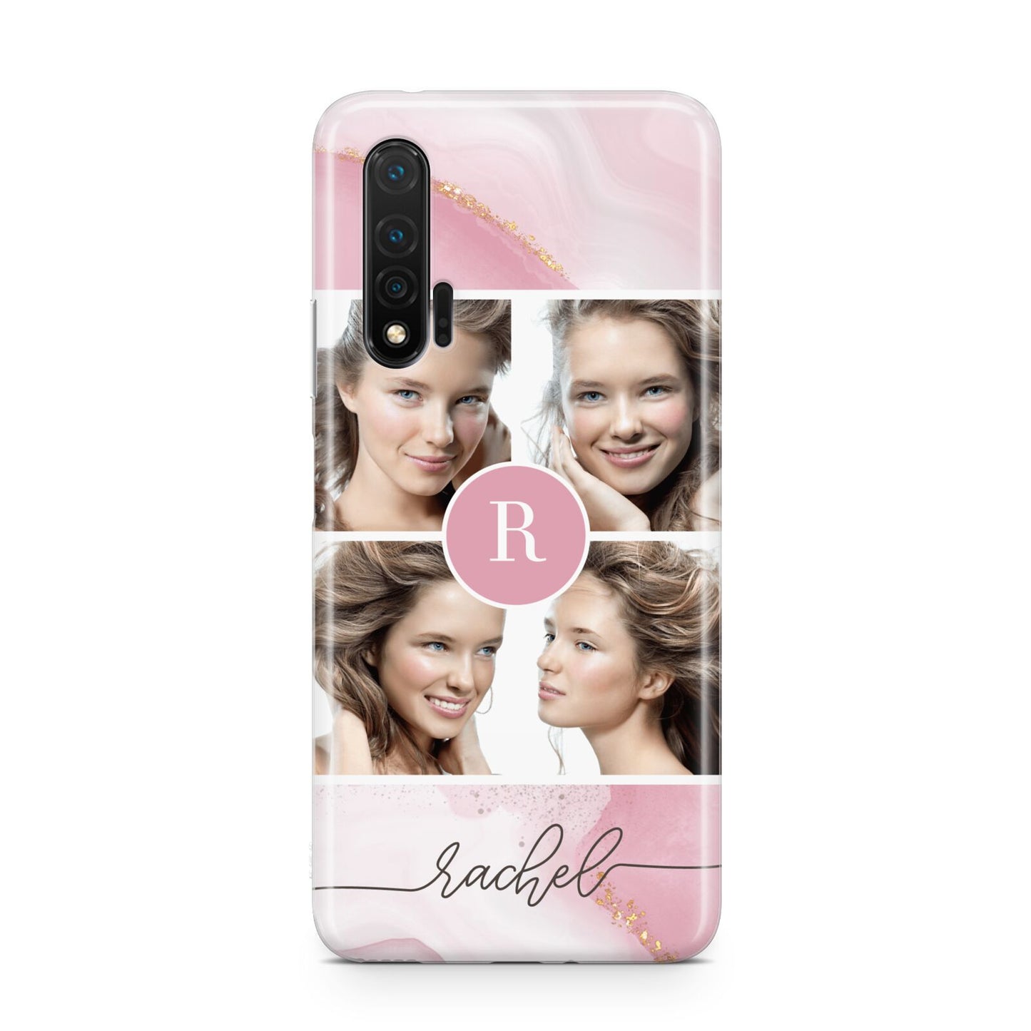 Pink Marble Personalised Photo Huawei Nova 6 Phone Case