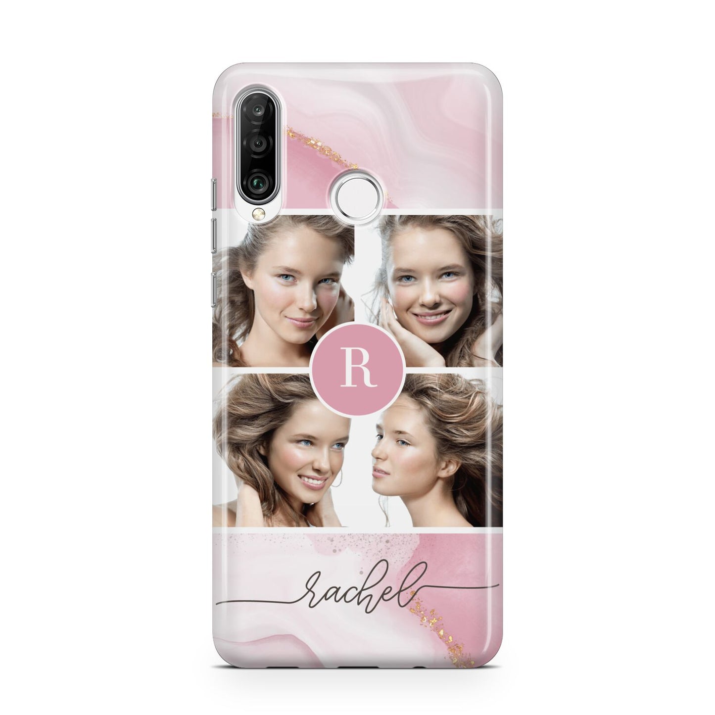 Pink Marble Personalised Photo Huawei P30 Lite Phone Case