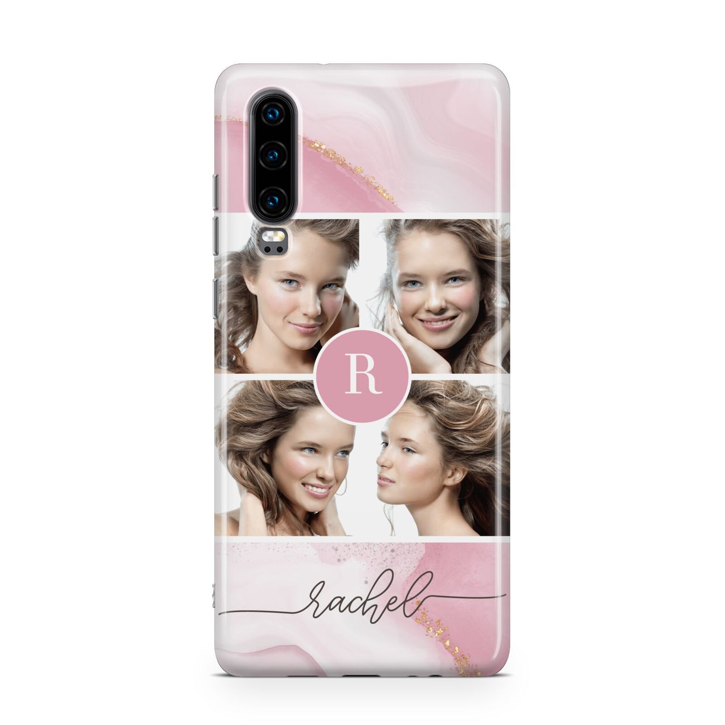 Pink Marble Personalised Photo Huawei P30 Phone Case