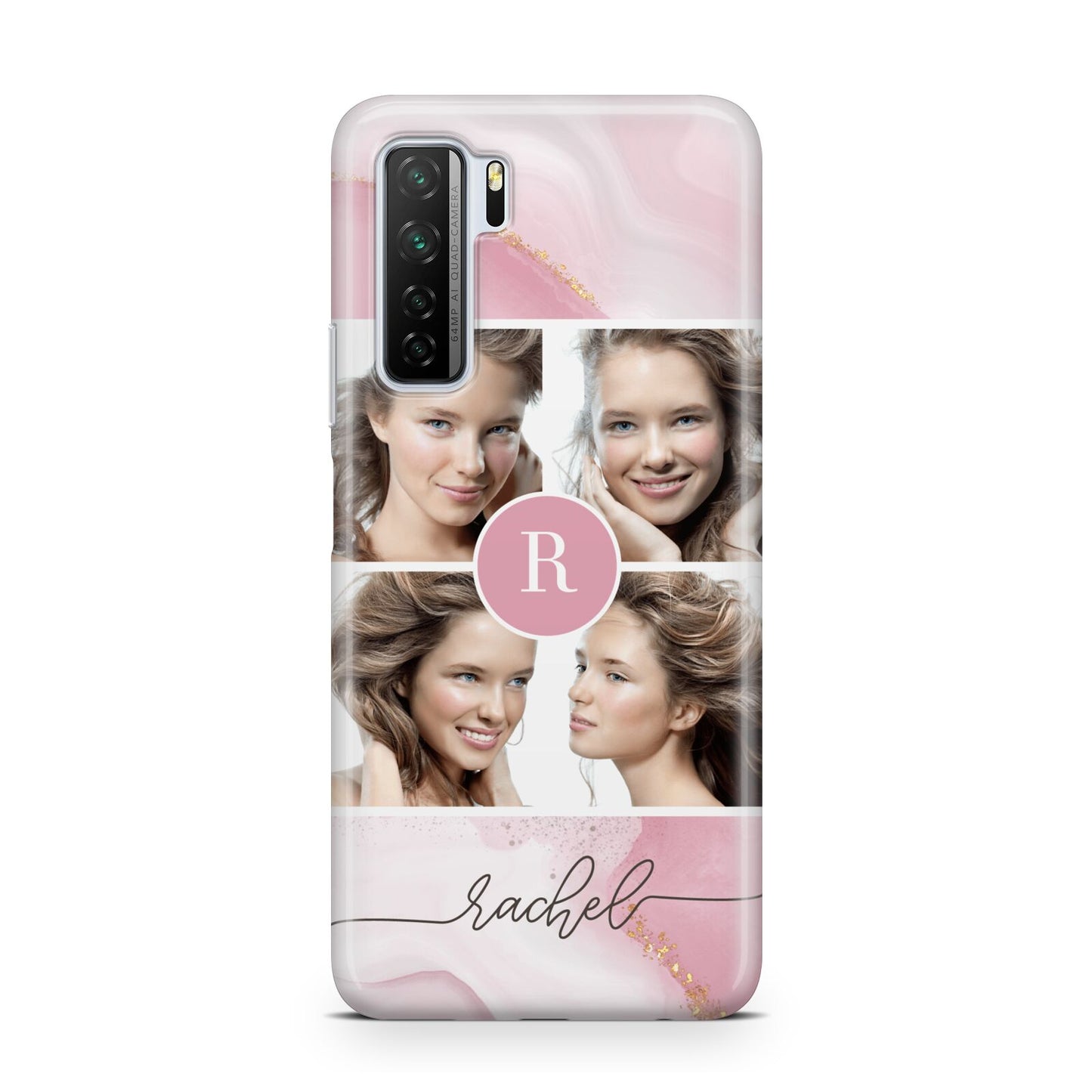 Pink Marble Personalised Photo Huawei P40 Lite 5G Phone Case