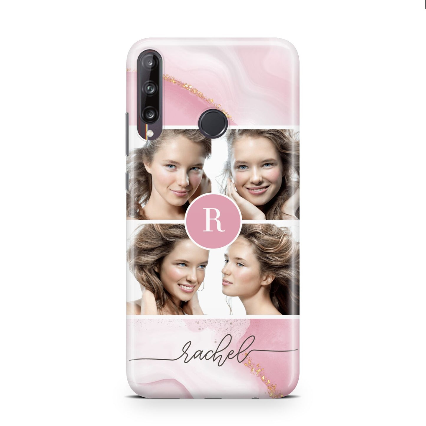 Pink Marble Personalised Photo Huawei P40 Lite E Phone Case