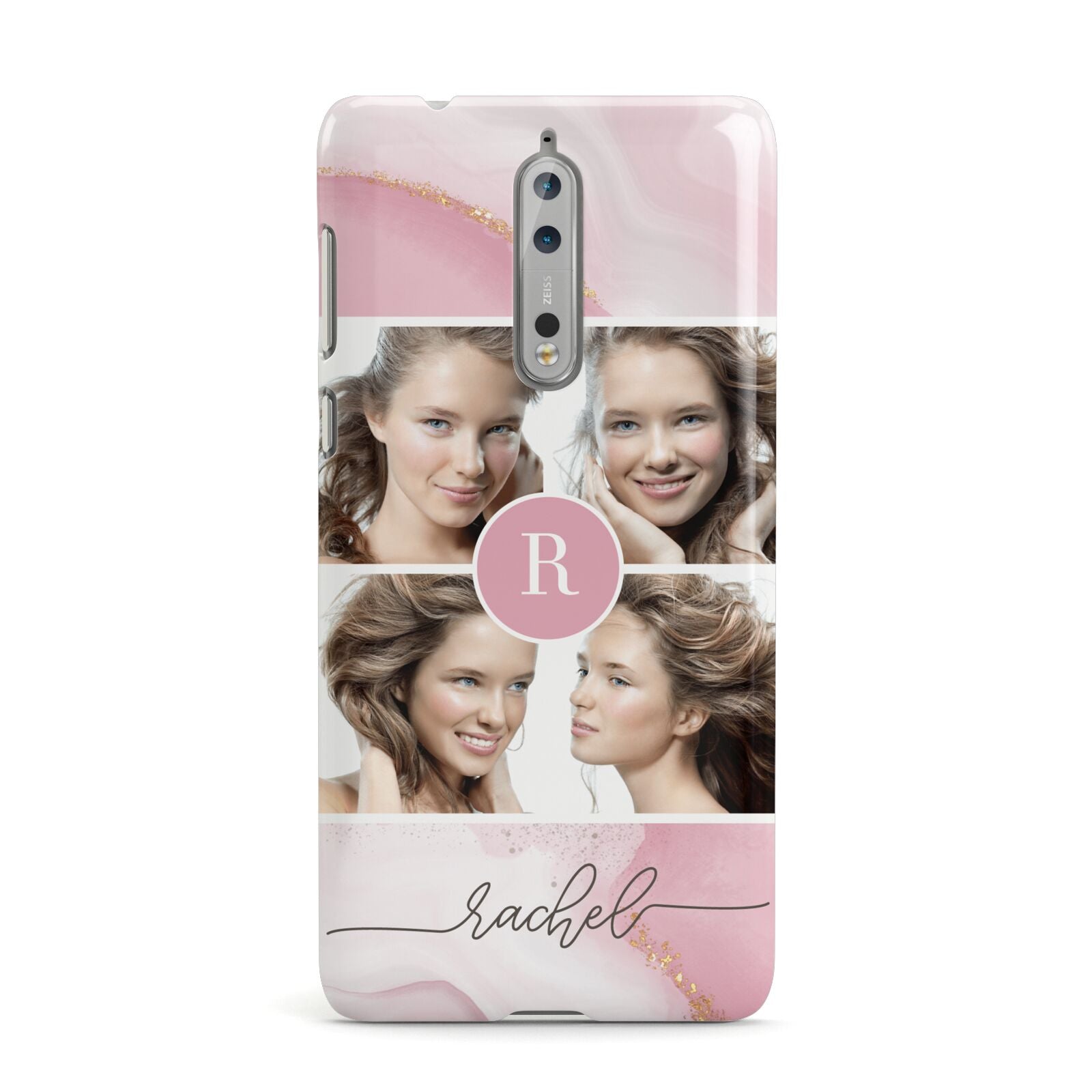 Pink Marble Personalised Photo Nokia Case