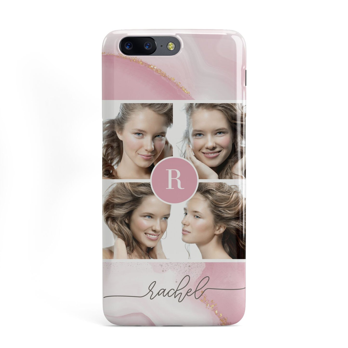 Pink Marble Personalised Photo OnePlus Case