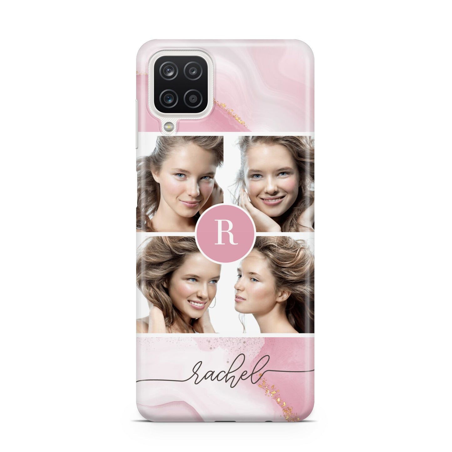 Pink Marble Personalised Photo Samsung A12 Case