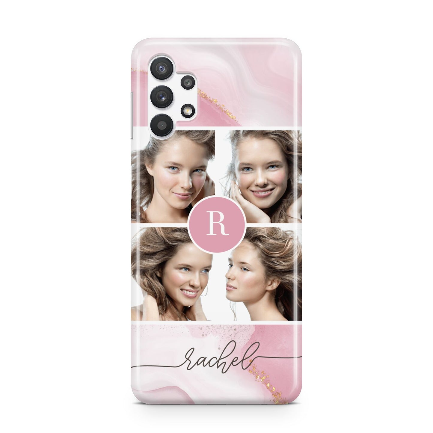 Pink Marble Personalised Photo Samsung A32 5G Case