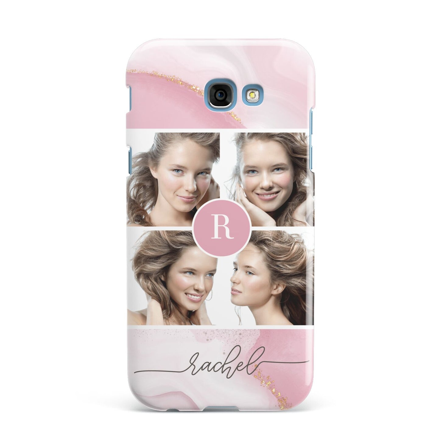 Pink Marble Personalised Photo Samsung Galaxy A7 2017 Case