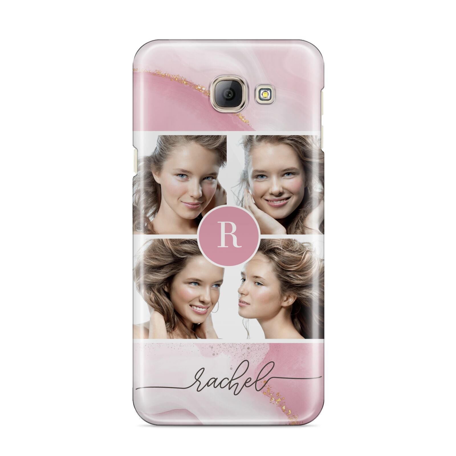 Pink Marble Personalised Photo Samsung Galaxy A8 2016 Case