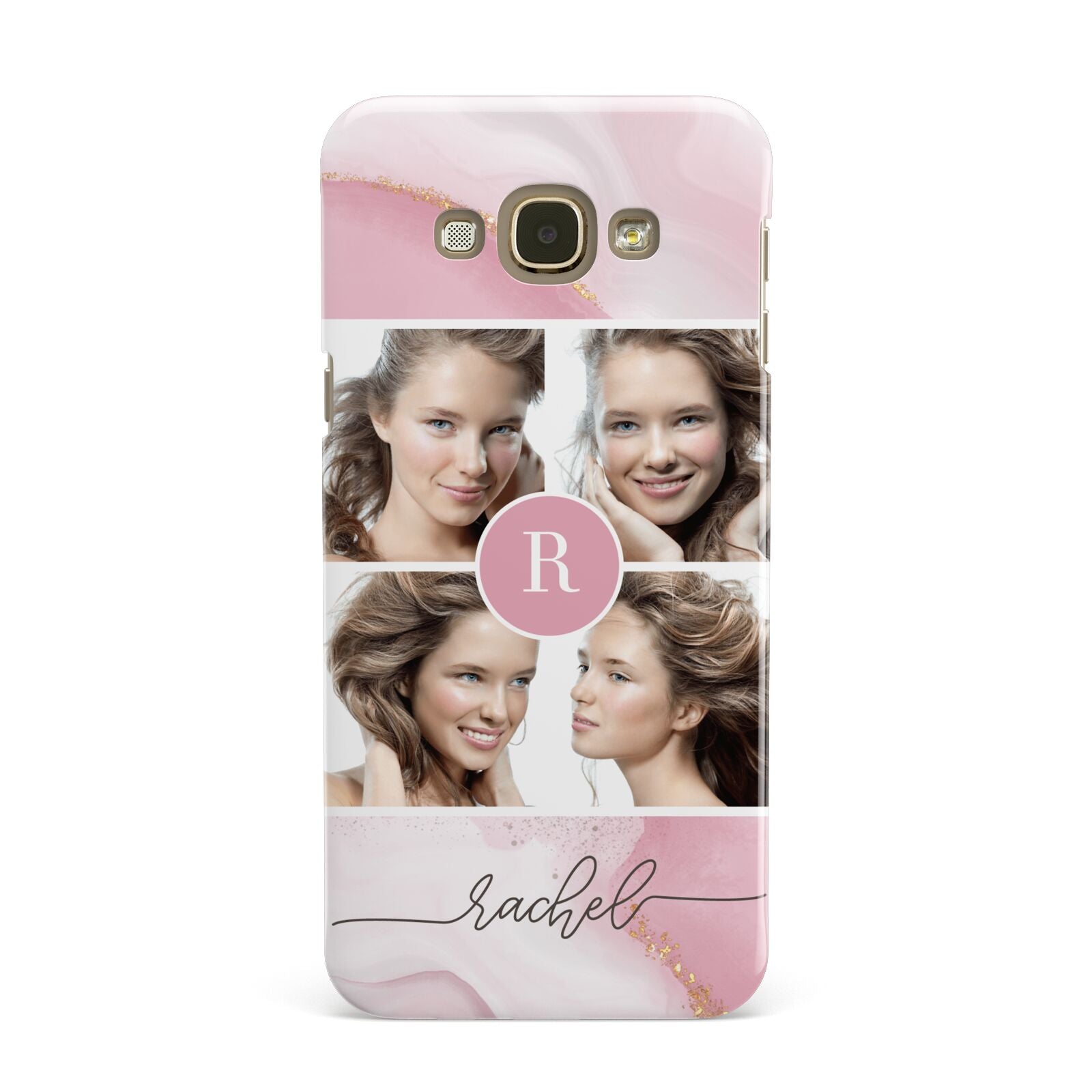 Pink Marble Personalised Photo Samsung Galaxy A8 Case