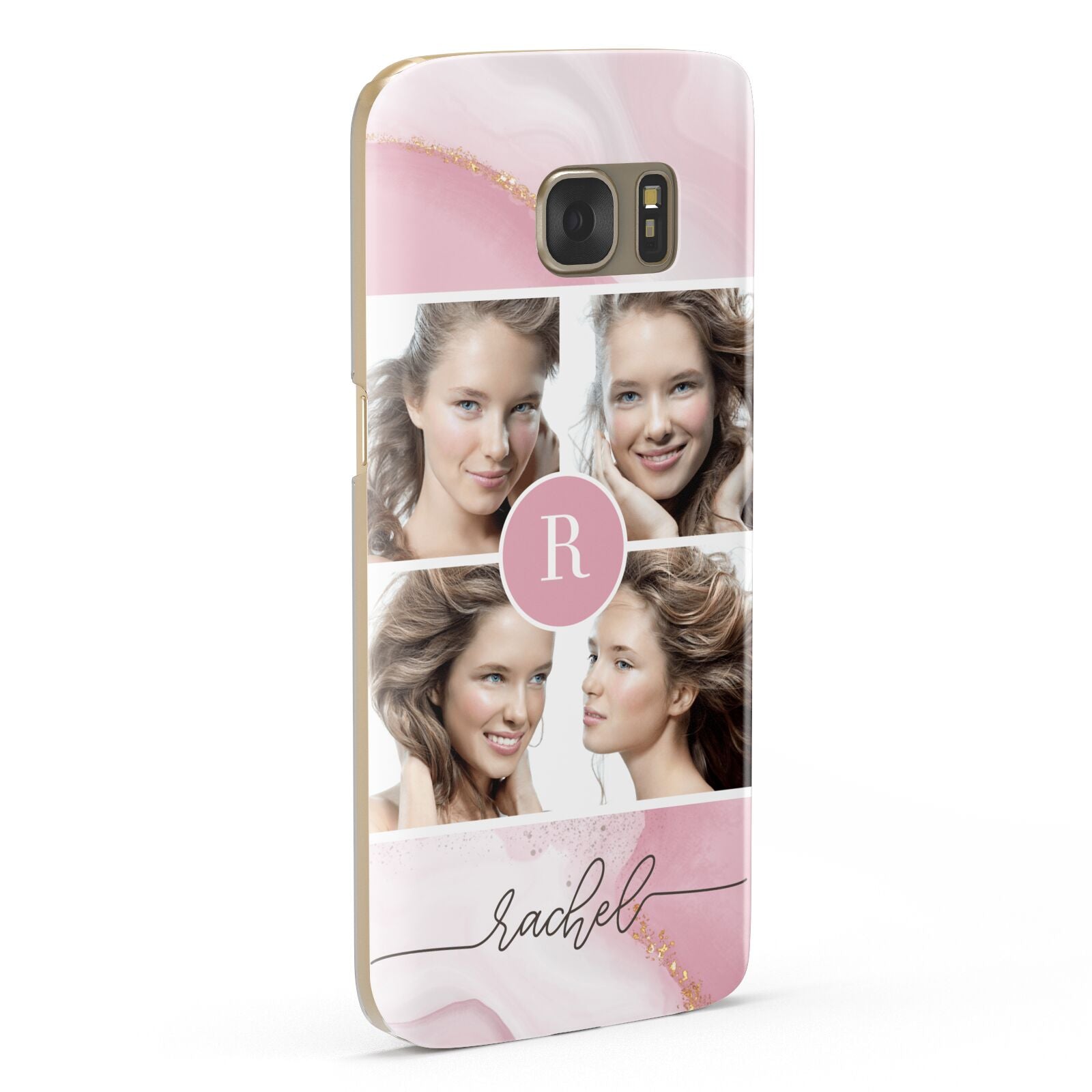 Pink Marble Personalised Photo Samsung Galaxy Case Fourty Five Degrees