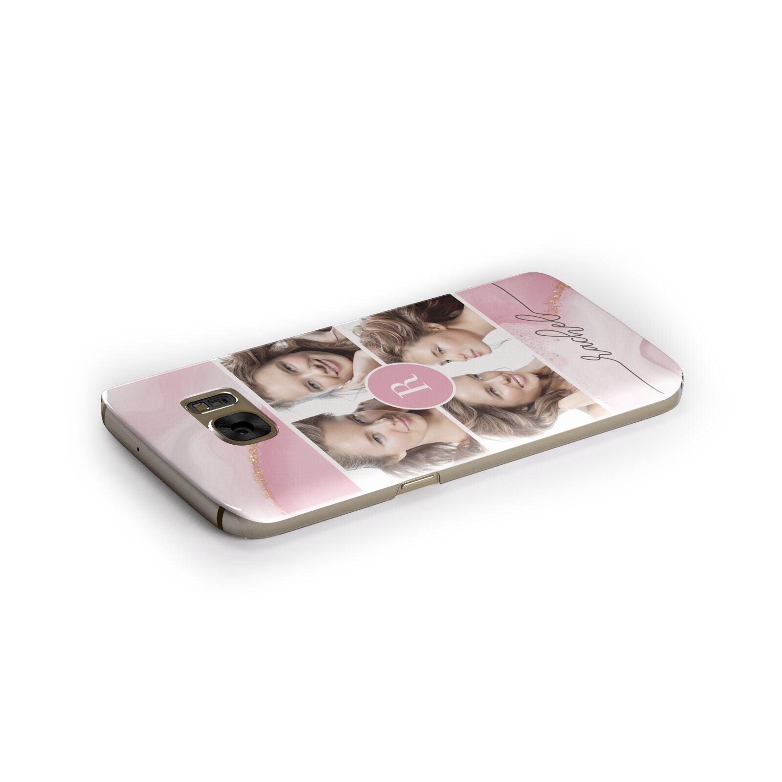 Pink Marble Personalised Photo Samsung Galaxy Case Side Close Up