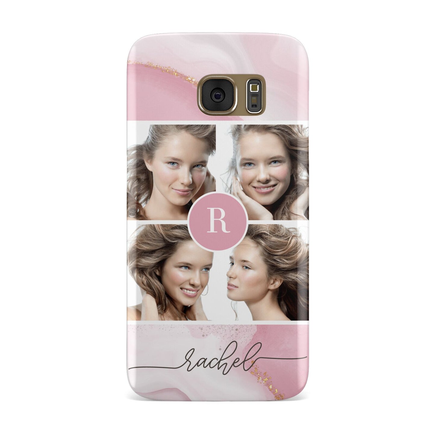 Pink Marble Personalised Photo Samsung Galaxy Case