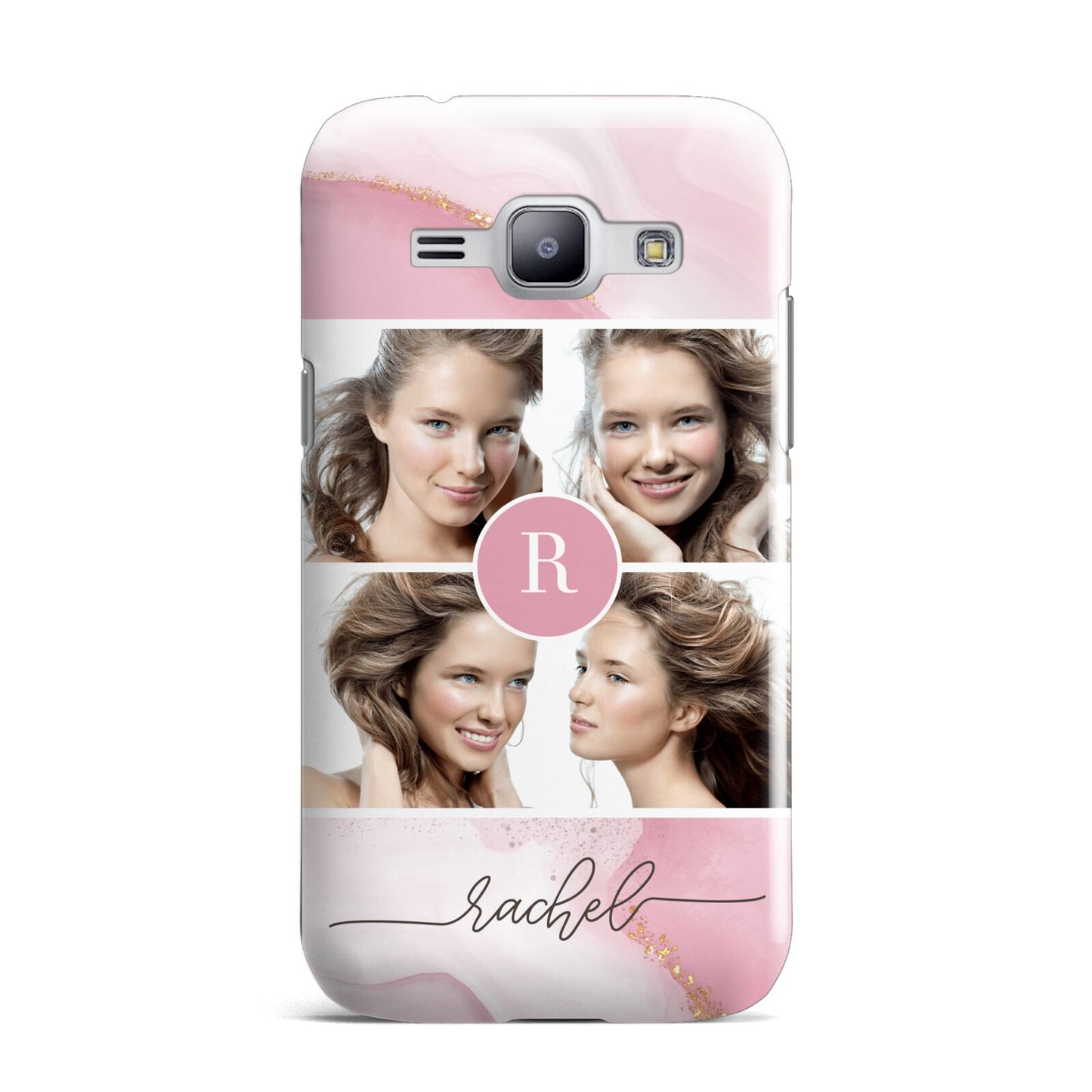 Pink Marble Personalised Photo Samsung Galaxy J1 2015 Case