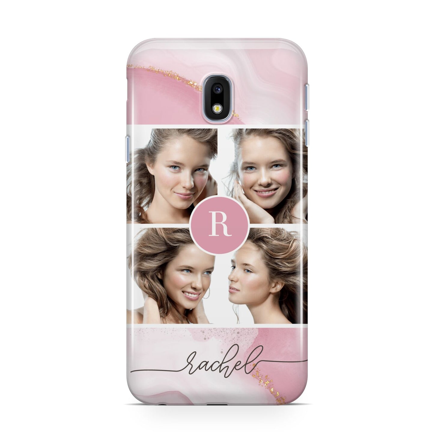 Pink Marble Personalised Photo Samsung Galaxy J3 2017 Case