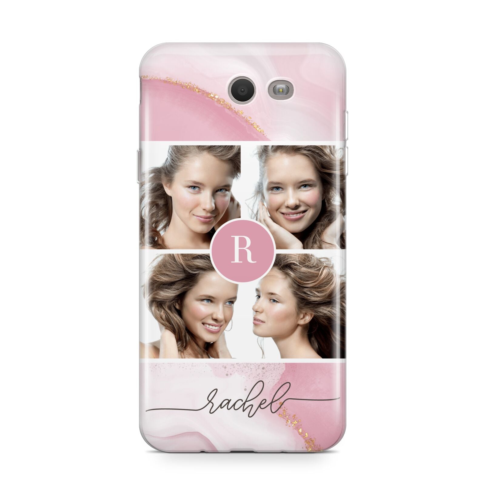 Pink Marble Personalised Photo Samsung Galaxy J7 2017 Case