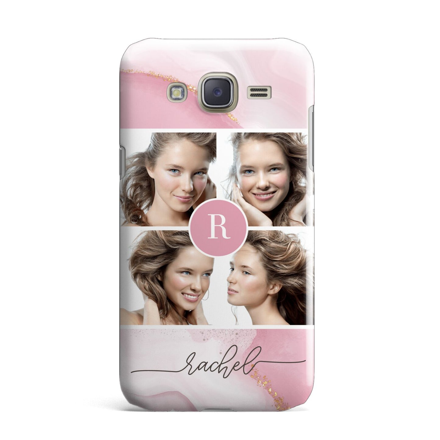 Pink Marble Personalised Photo Samsung Galaxy J7 Case