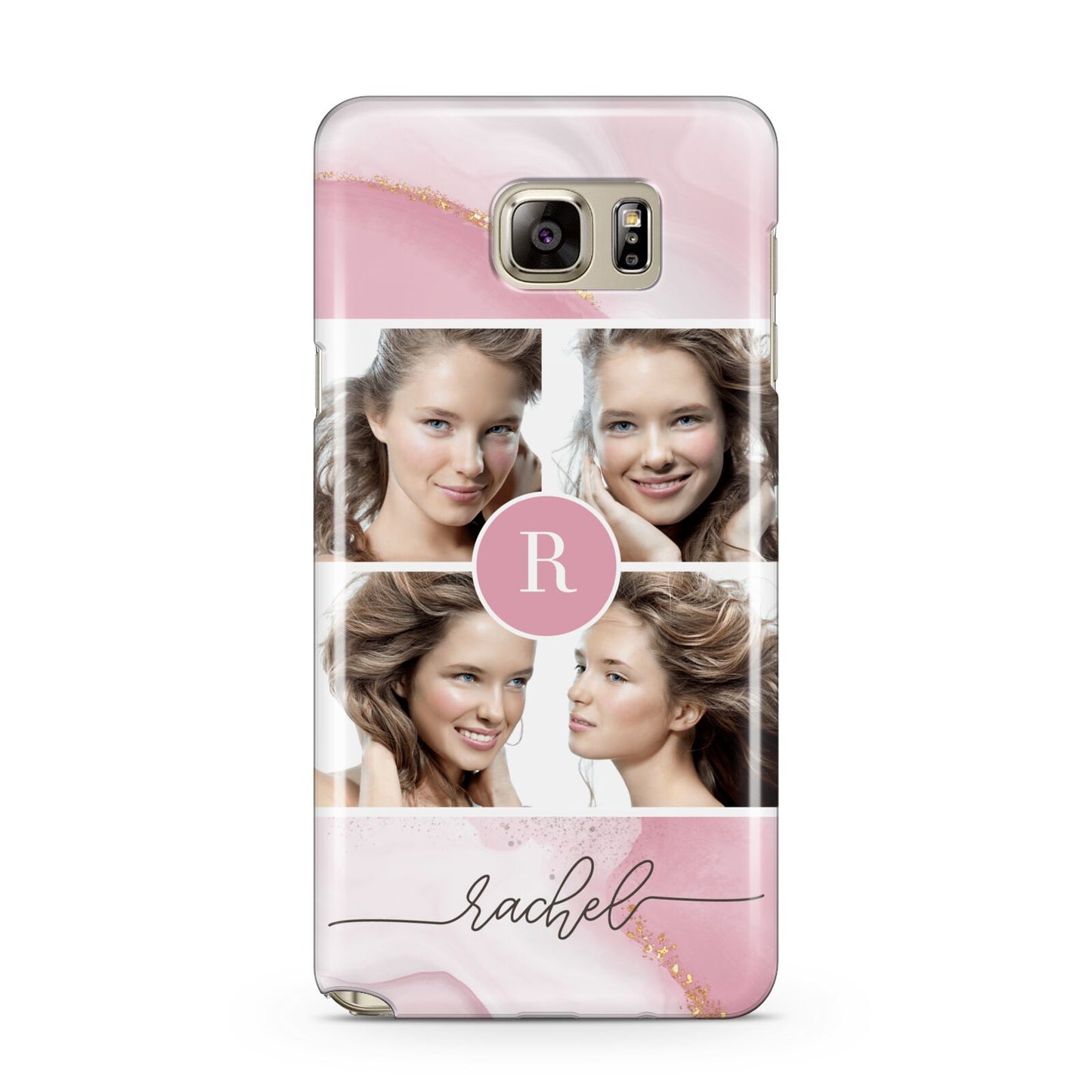 Pink Marble Personalised Photo Samsung Galaxy Note 5 Case