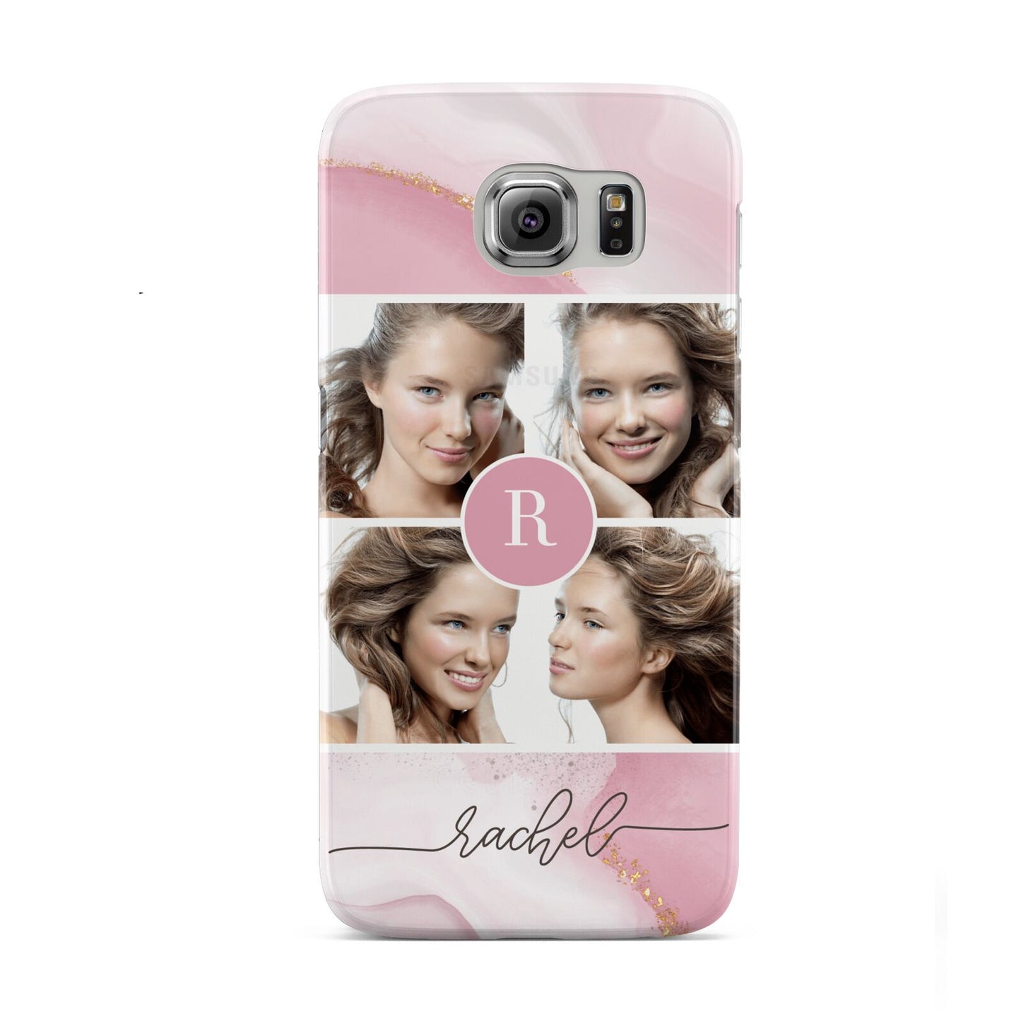 Pink Marble Personalised Photo Samsung Galaxy S6 Case