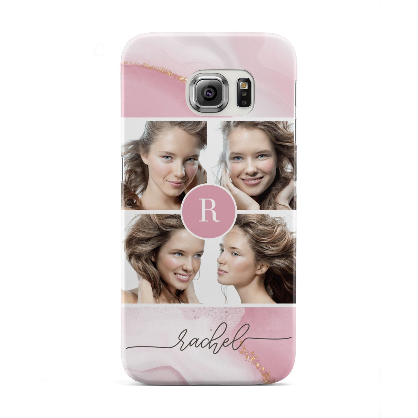 Pink Marble Personalised Photo Samsung Galaxy S6 Edge Case