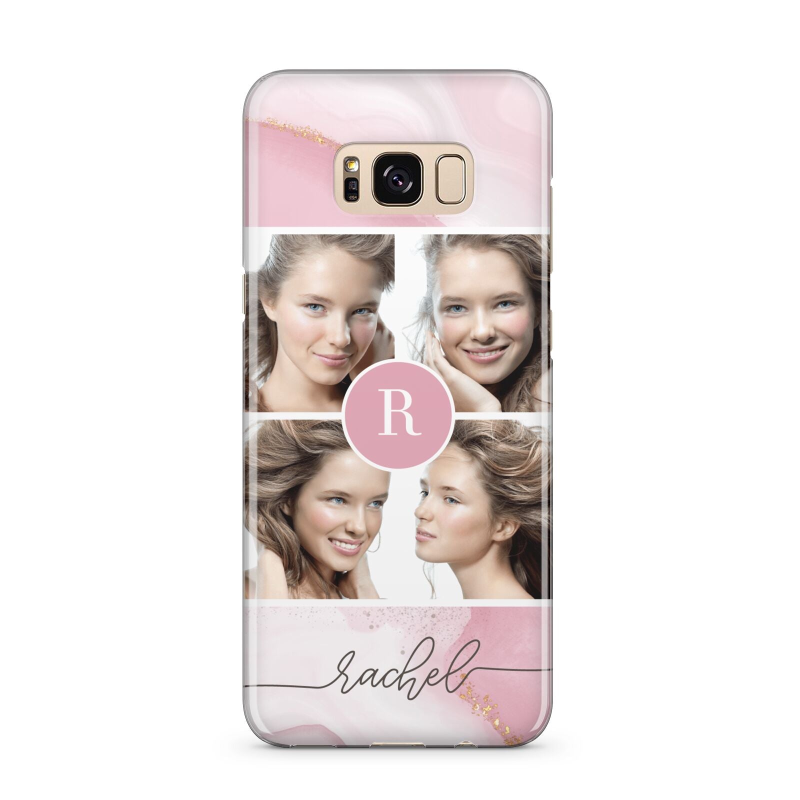 Pink Marble Personalised Photo Samsung Galaxy S8 Plus Case