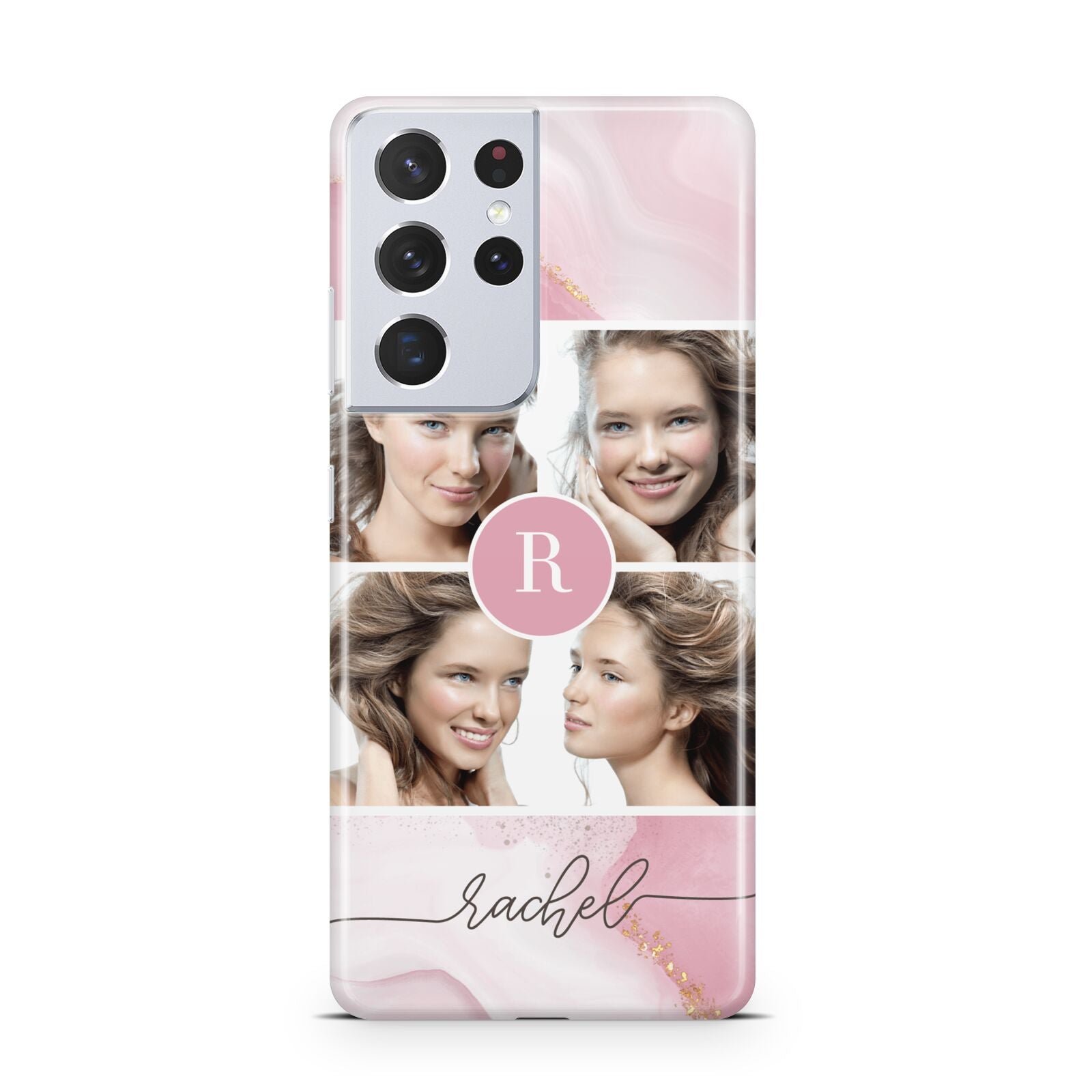 Pink Marble Personalised Photo Samsung S21 Ultra Case