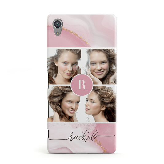 Pink Marble Personalised Photo Sony Xperia Case