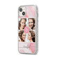 Pink Marble Personalised Photo iPhone 14 Plus Glitter Tough Case Starlight Angled Image