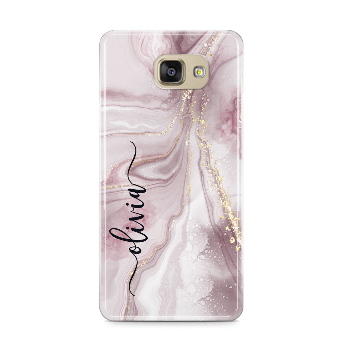 Pink Marble Samsung Galaxy A9 2016 Case on gold phone