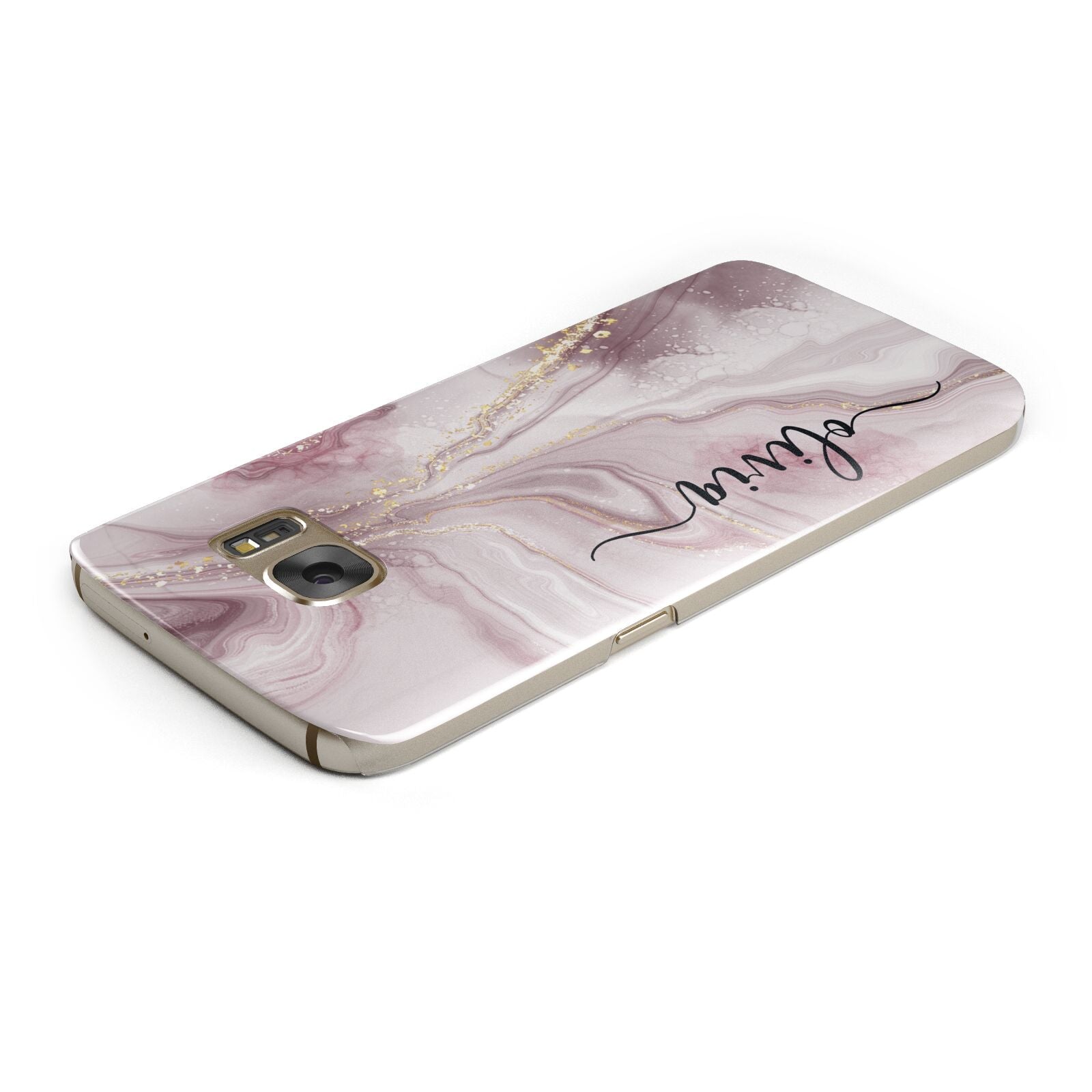 Pink Marble Samsung Galaxy Case Top Cutout