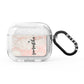 Pink Marble Vertical Black Personalised Name AirPods Glitter Case 3rd Gen