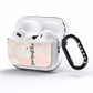 Pink Marble Vertical Black Personalised Name AirPods Pro Clear Case Side Image