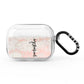 Pink Marble Vertical Black Personalised Name AirPods Pro Clear Case