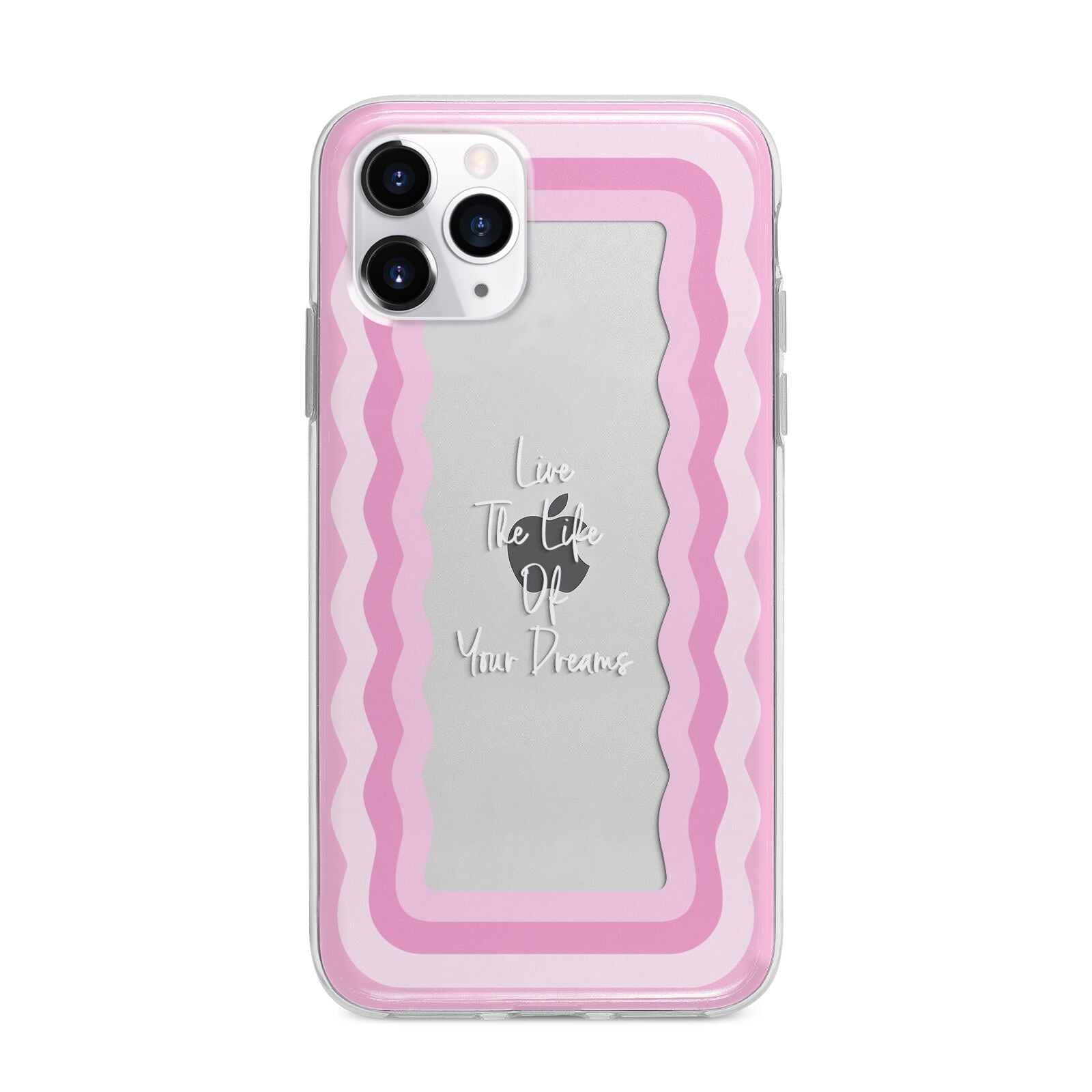 Pink Mirror Quote Apple iPhone 11 Pro Max in Silver with Bumper Case