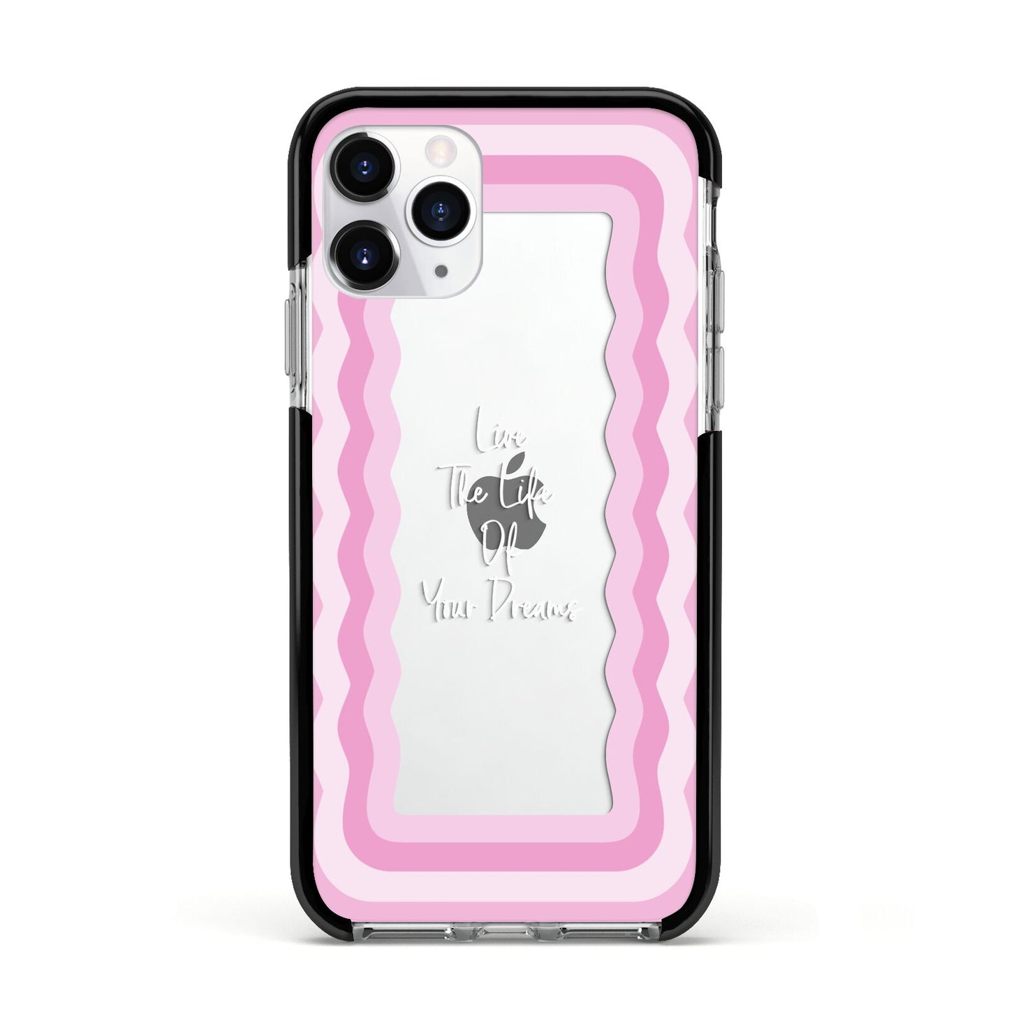 Pink Mirror Quote Apple iPhone 11 Pro in Silver with Black Impact Case