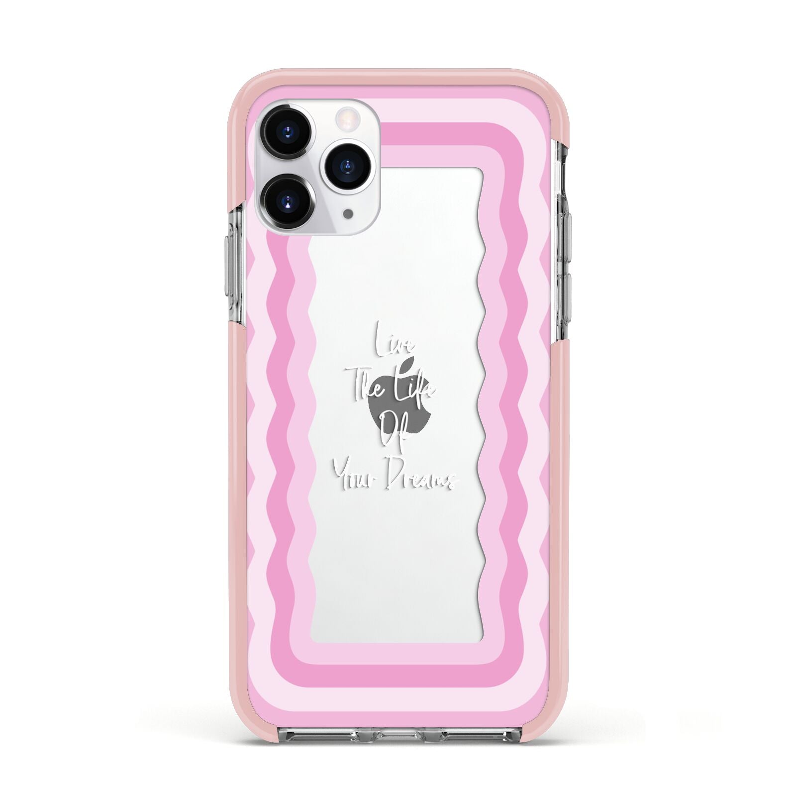 Pink Mirror Quote Apple iPhone 11 Pro in Silver with Pink Impact Case