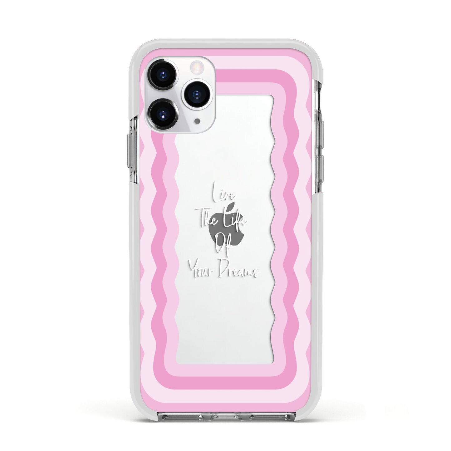 Pink Mirror Quote Apple iPhone 11 Pro in Silver with White Impact Case