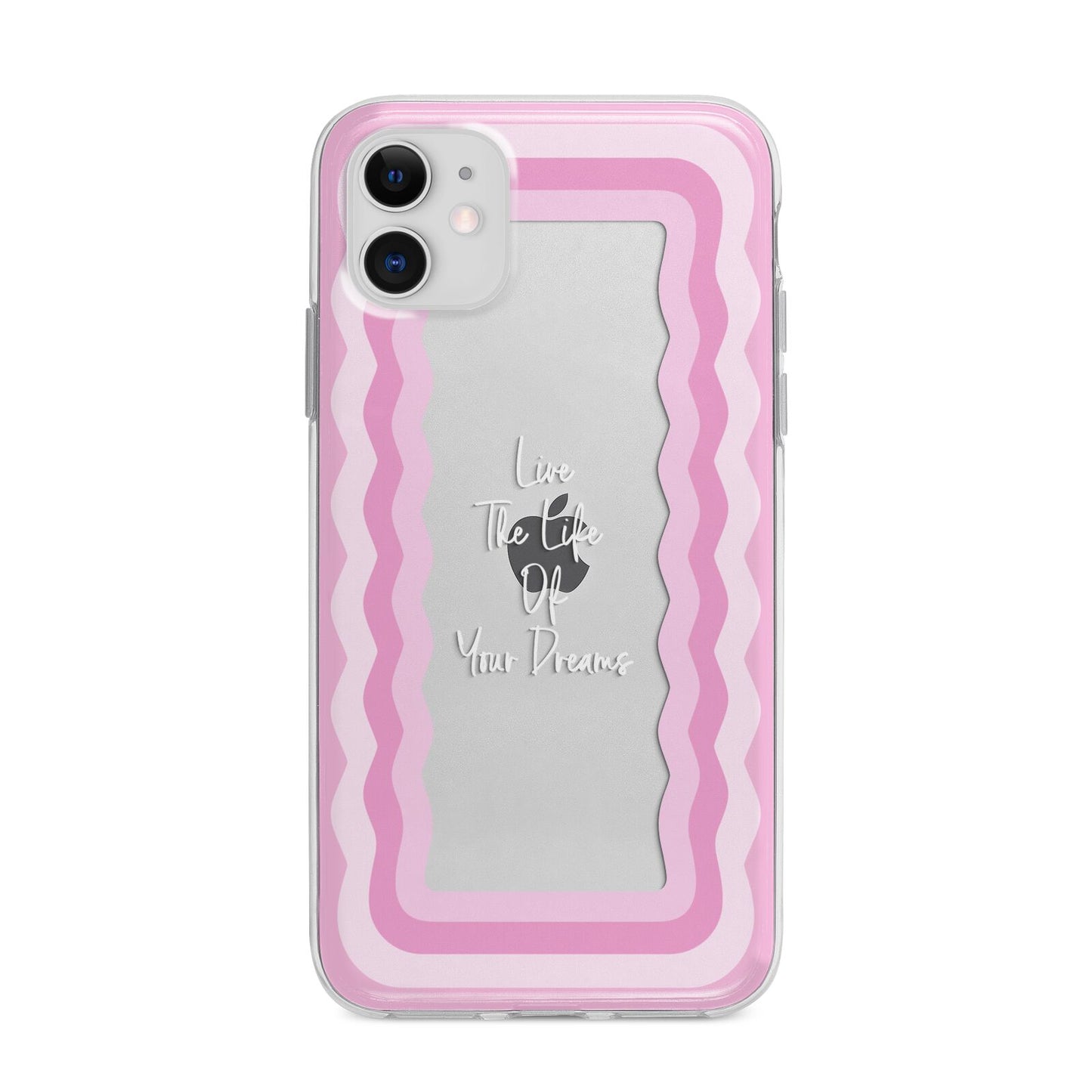 Pink Mirror Quote Apple iPhone 11 in White with Bumper Case