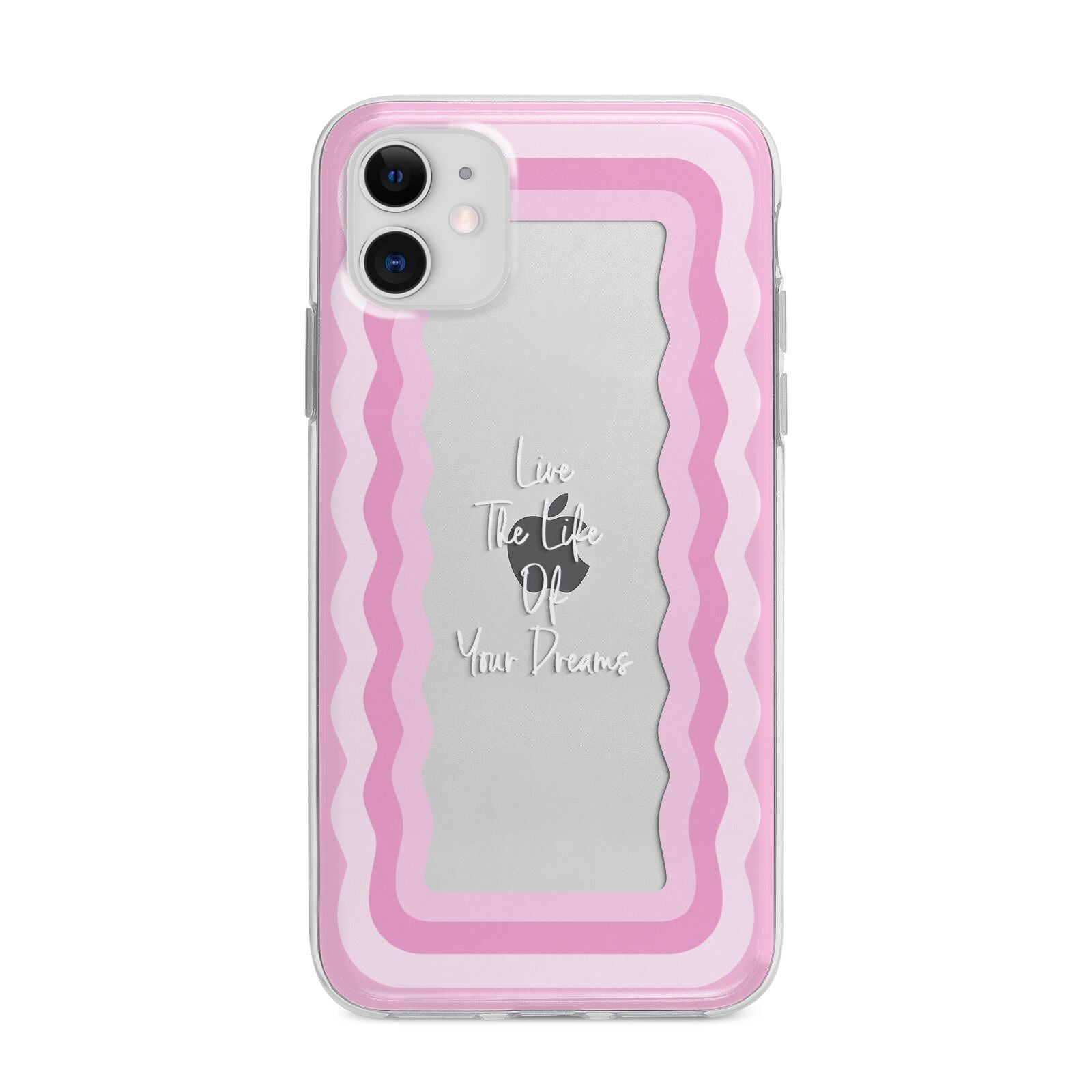 Pink Mirror Quote Apple iPhone 11 in White with Bumper Case