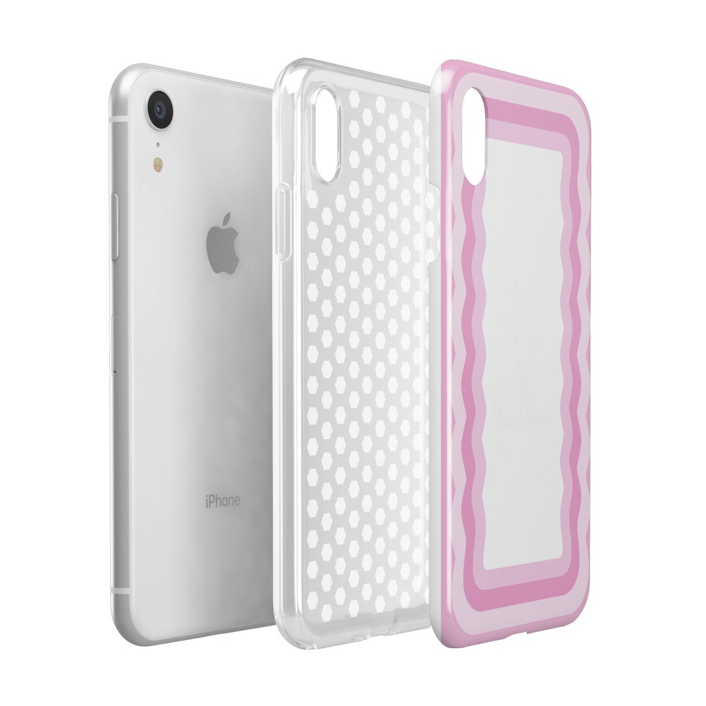 Pink Mirror Quote Apple iPhone XR White 3D Tough Case Expanded view