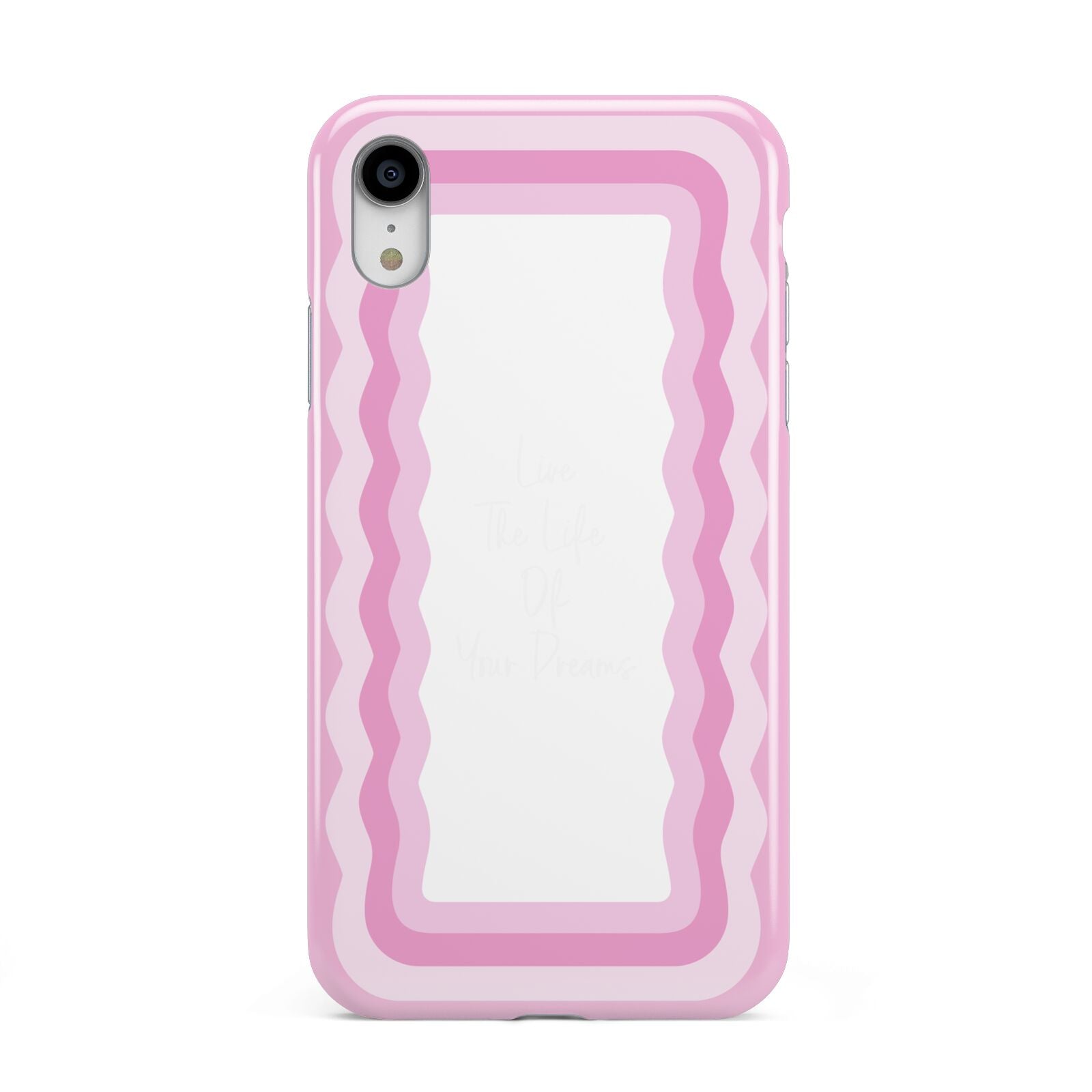 Pink Mirror Quote Apple iPhone XR White 3D Tough Case