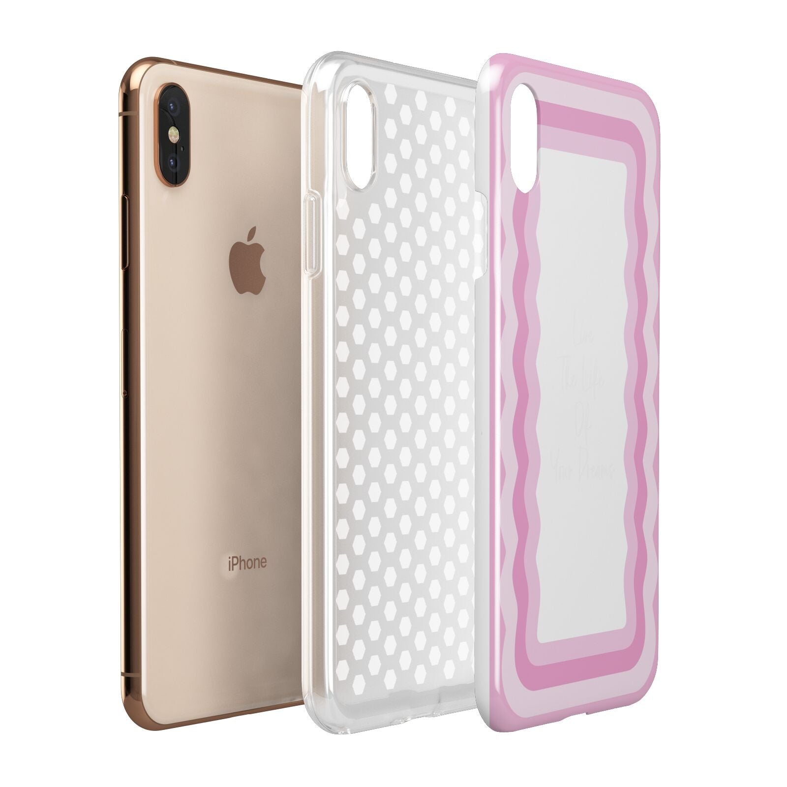 Pink Mirror Quote Apple iPhone Xs Max 3D Tough Case Expanded View