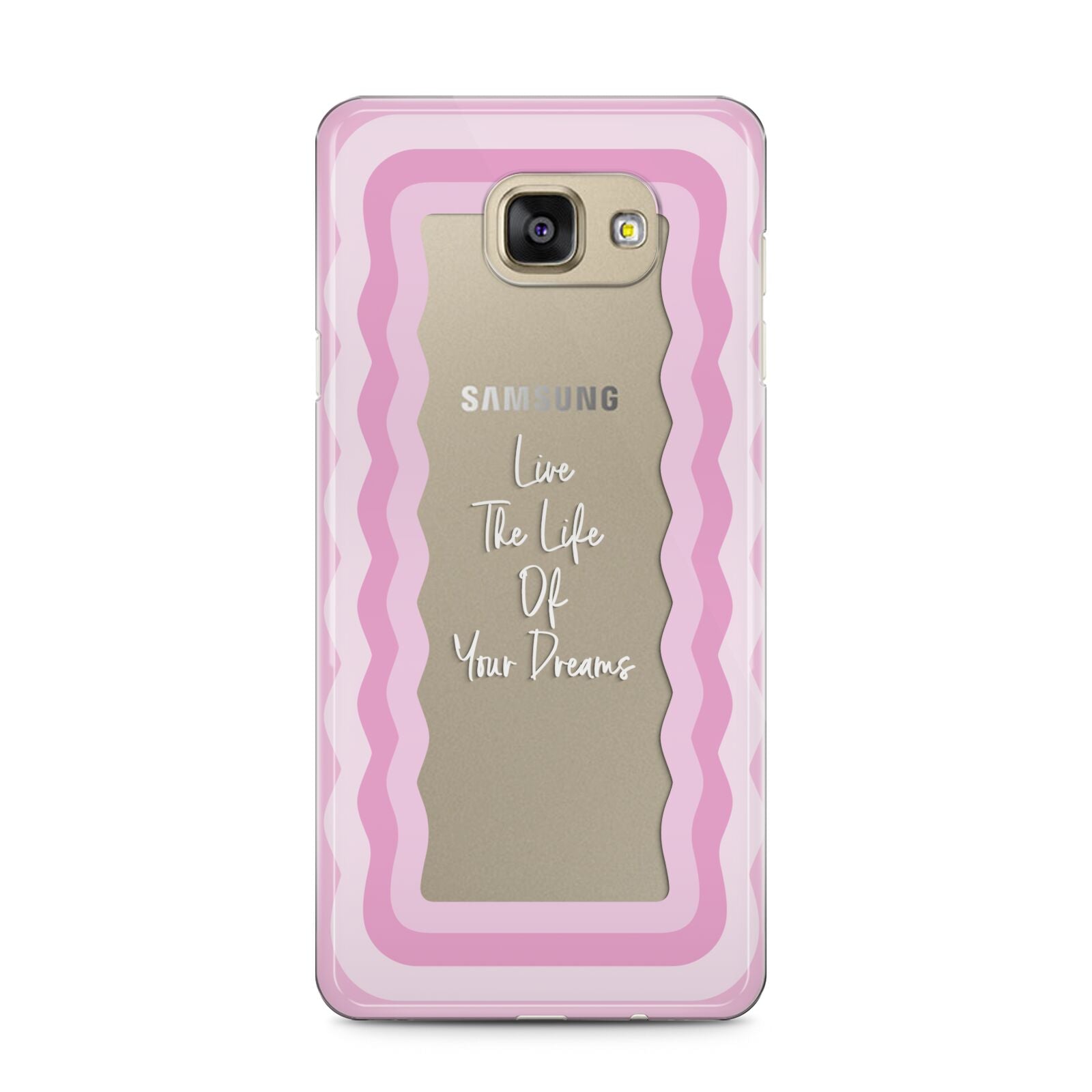 Pink Mirror Quote Samsung Galaxy A5 2016 Case on gold phone