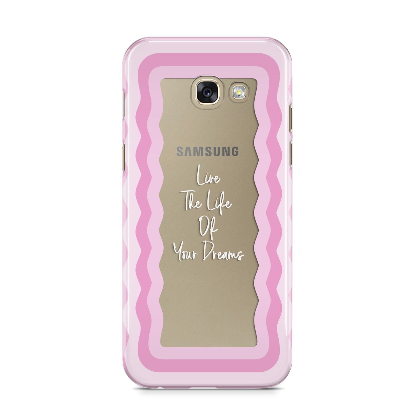 Pink Mirror Quote Samsung Galaxy A5 2017 Case on gold phone