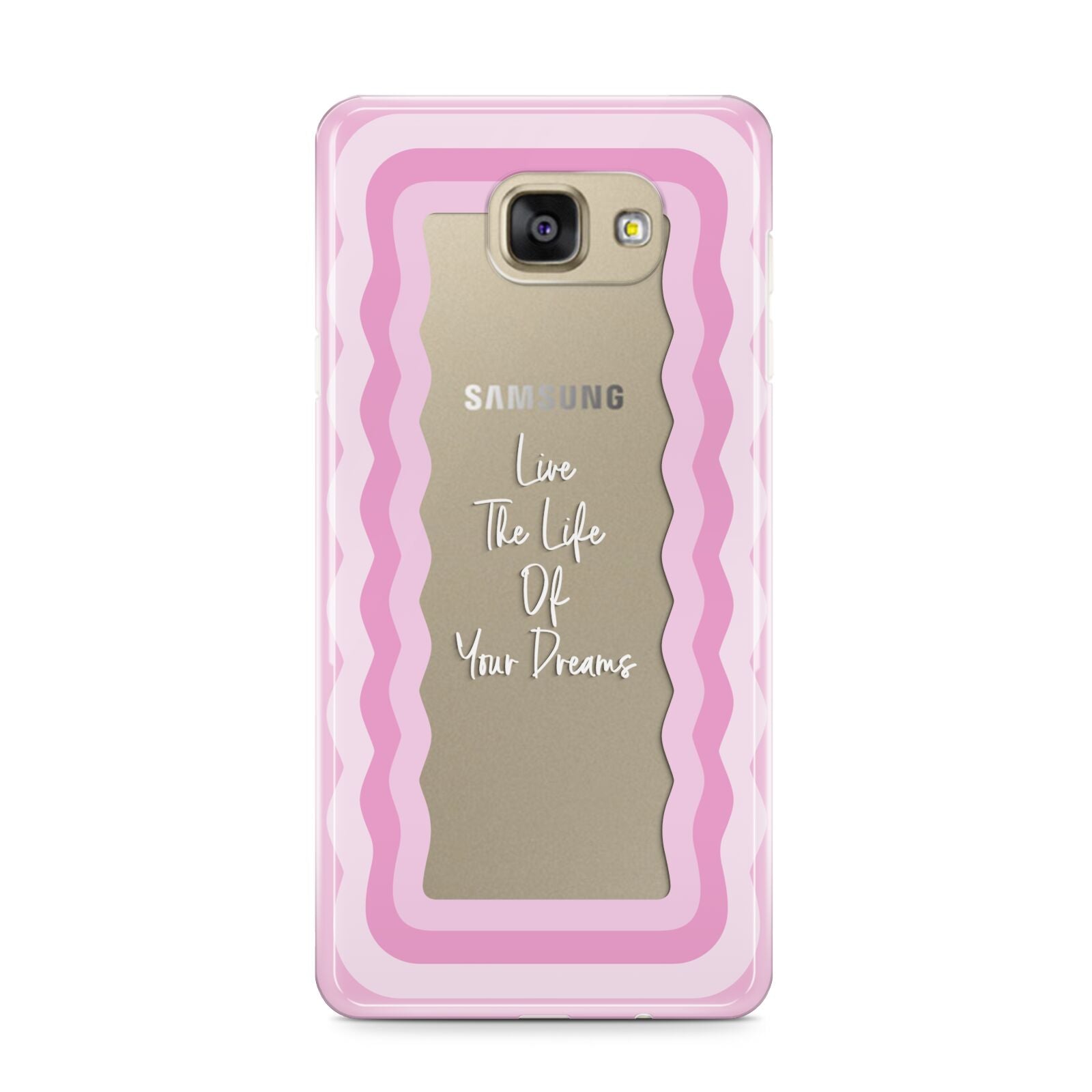 Pink Mirror Quote Samsung Galaxy A9 2016 Case on gold phone