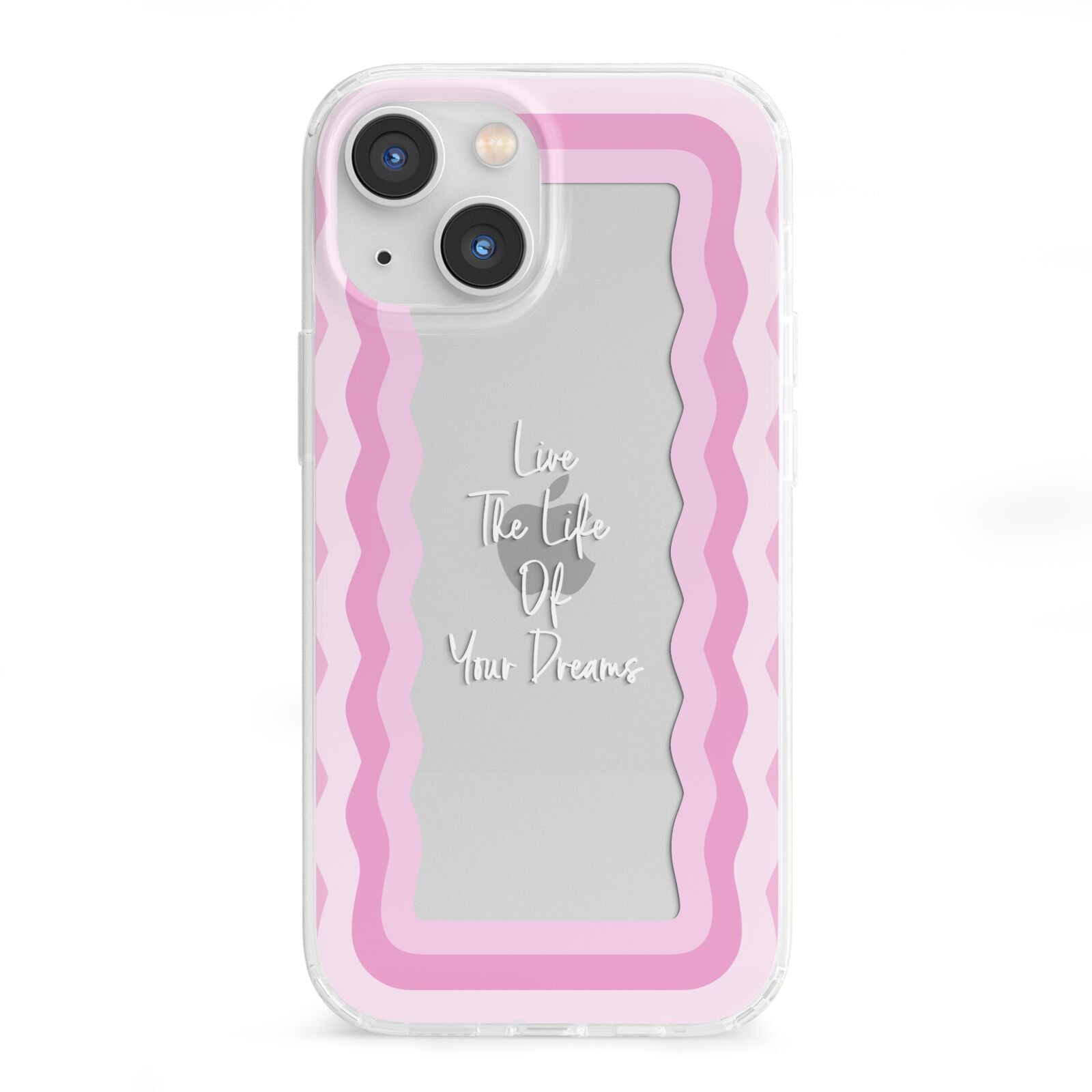 Pink Mirror Quote iPhone 13 Mini Clear Bumper Case