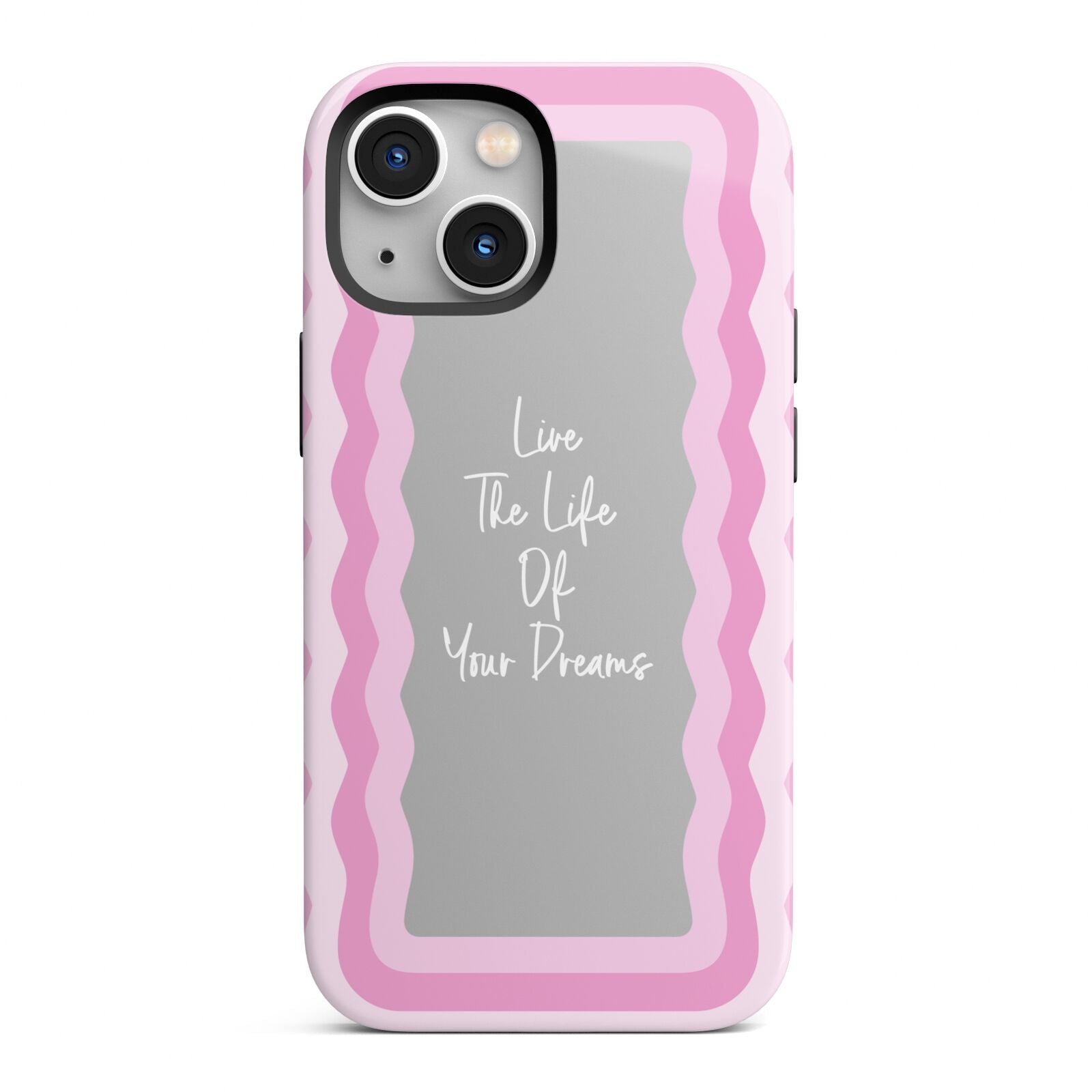 Pink Mirror Quote iPhone 13 Mini Full Wrap 3D Tough Case