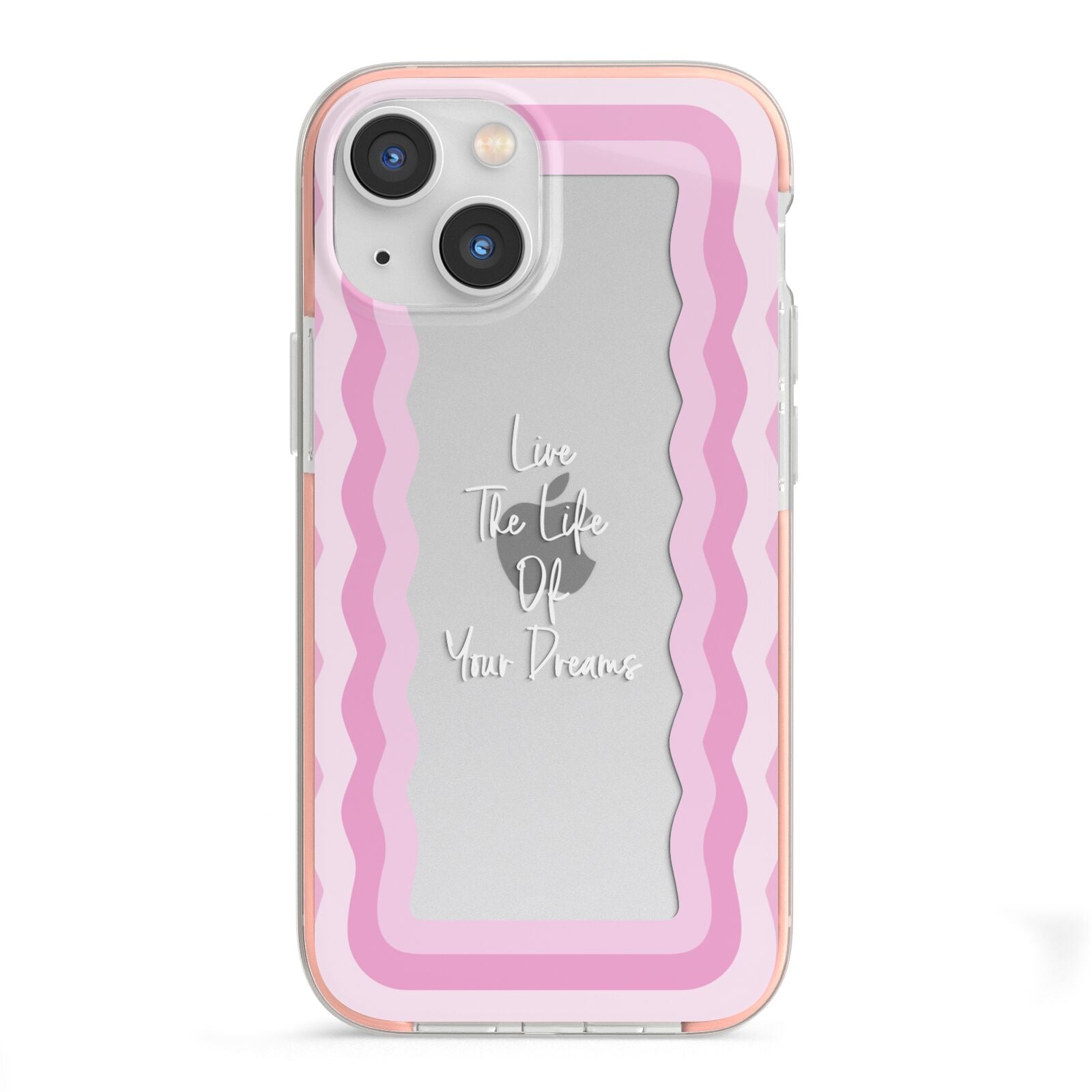 Pink Mirror Quote iPhone 13 Mini TPU Impact Case with Pink Edges