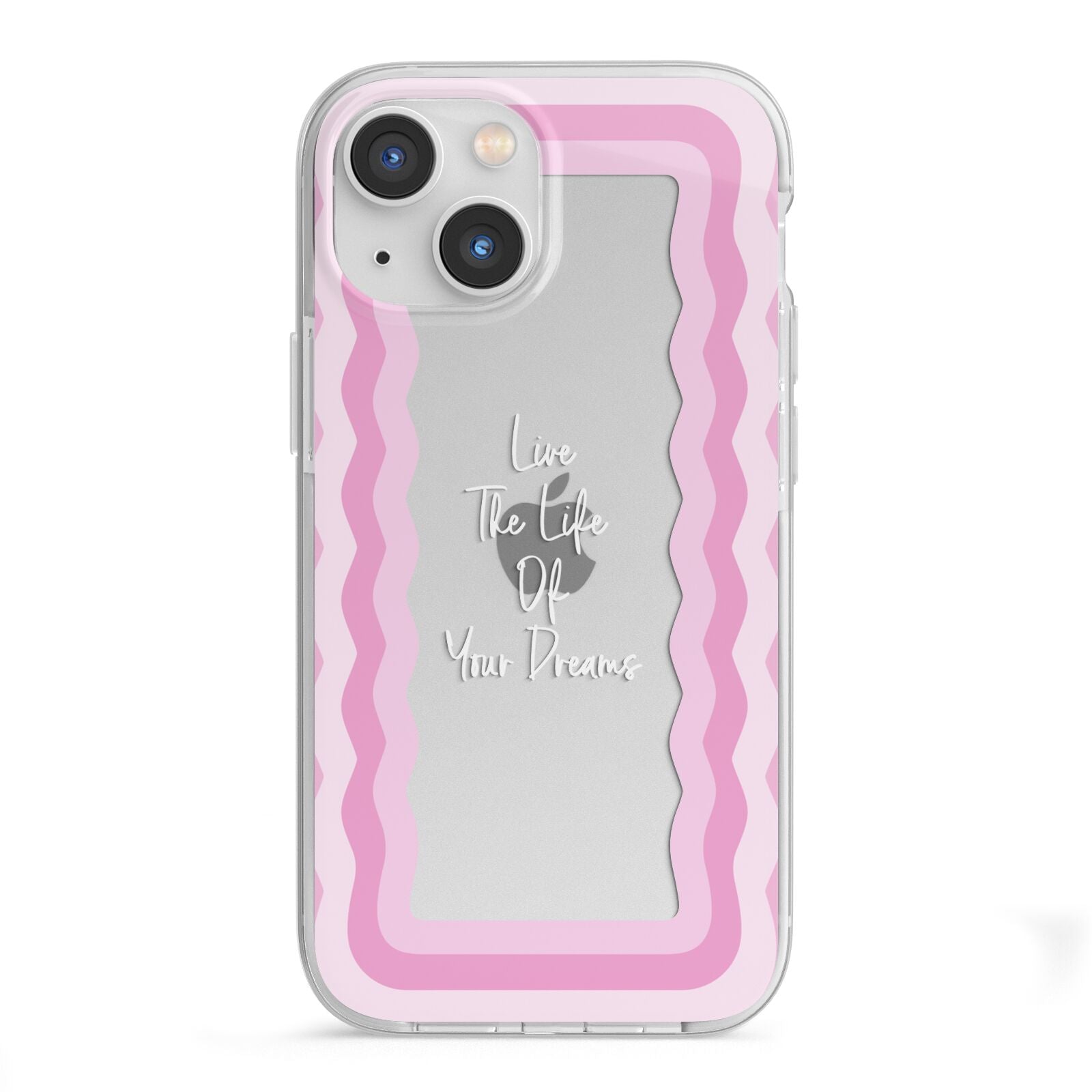 Pink Mirror Quote iPhone 13 Mini TPU Impact Case with White Edges