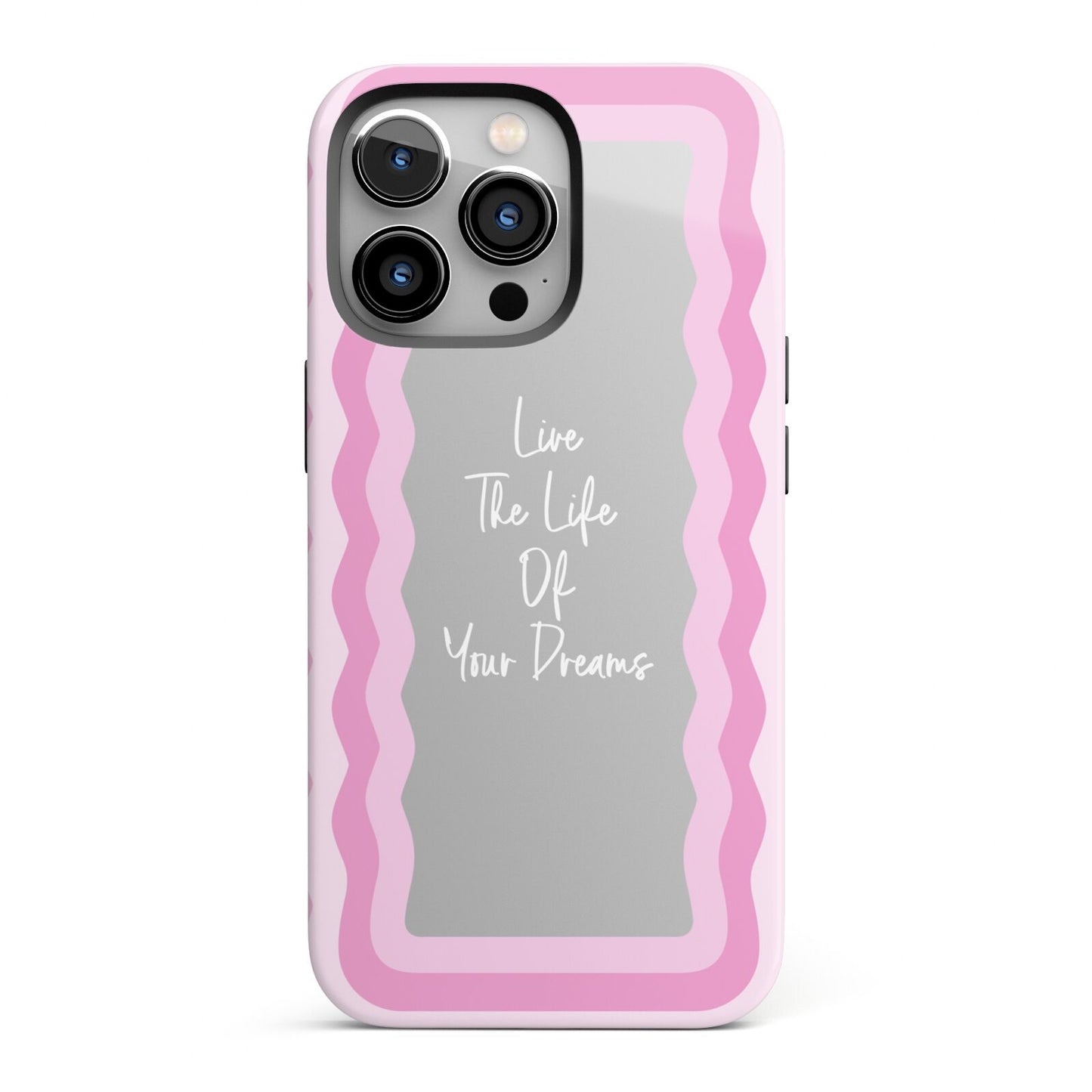 Pink Mirror Quote iPhone 13 Pro Full Wrap 3D Tough Case